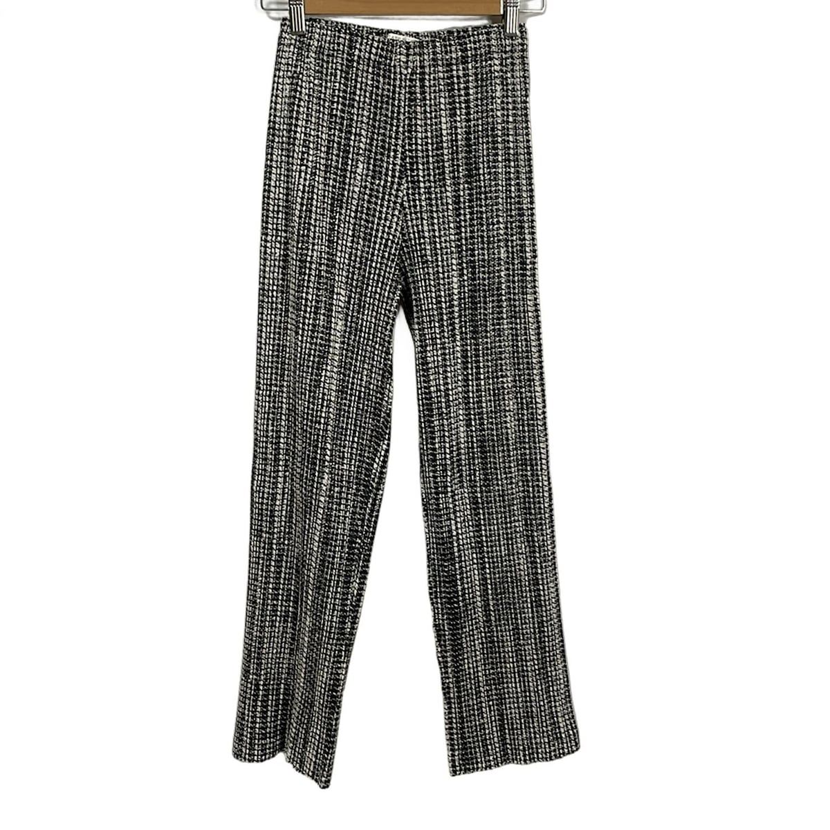 PLEATS PLEASE プリーツプリーズ パンツ サイズ1 S レディース - 白×ダークグレー×黒 フルレングス プリーツ ウエストゴム