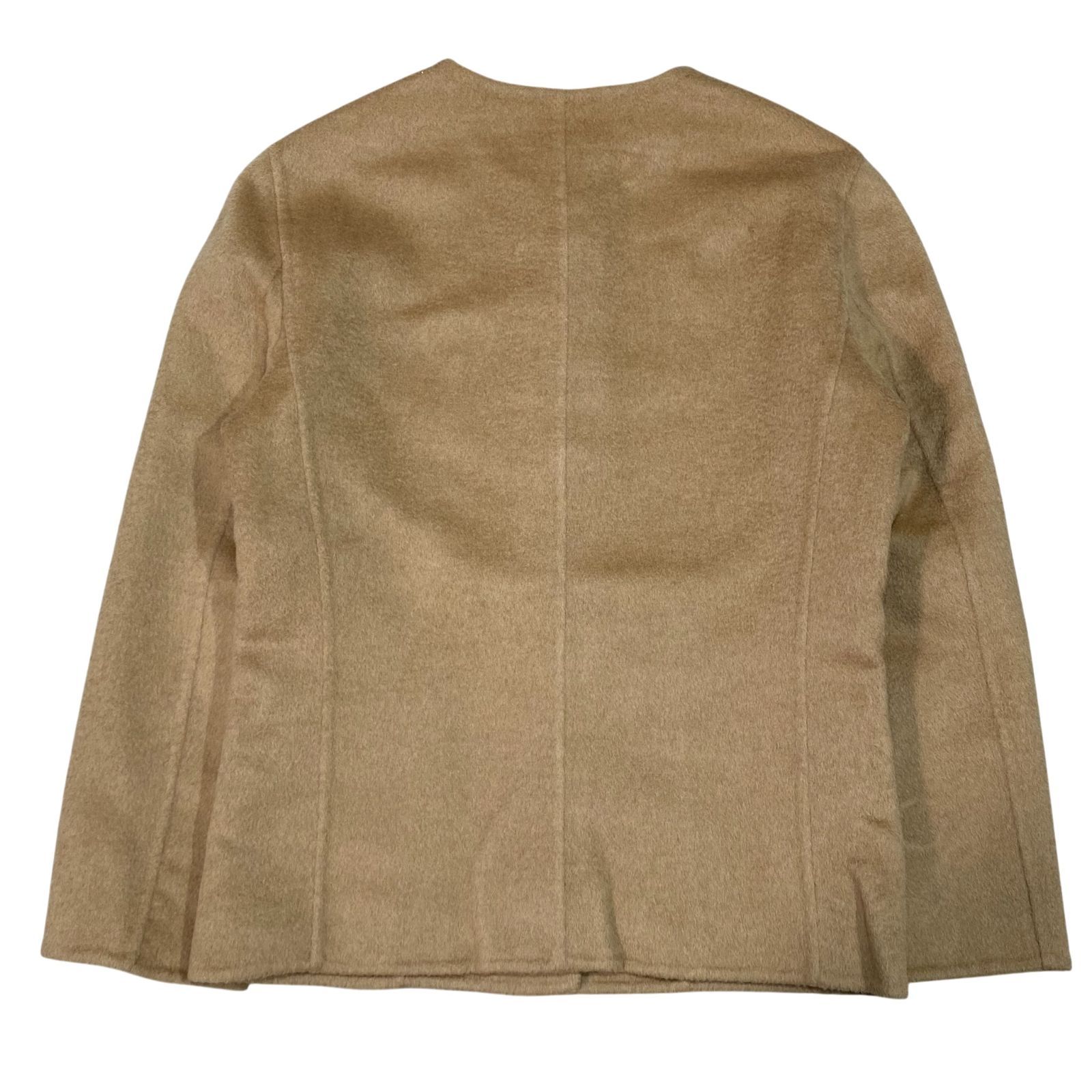 CELINE セリーヌ ダブルフェイスノーカラーショートコート 34 ベージュ