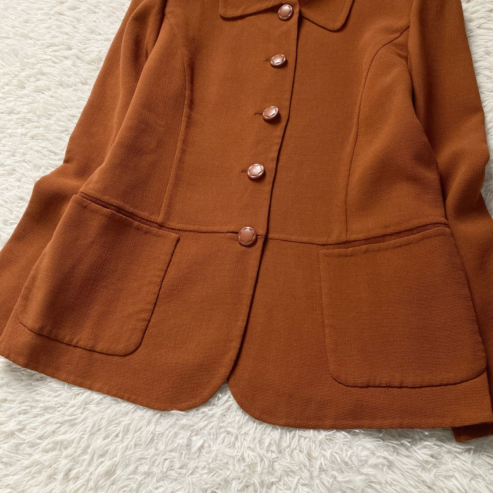 Leilian ノーカラージャケット ゆったりサイズ leilian レリアン ノー