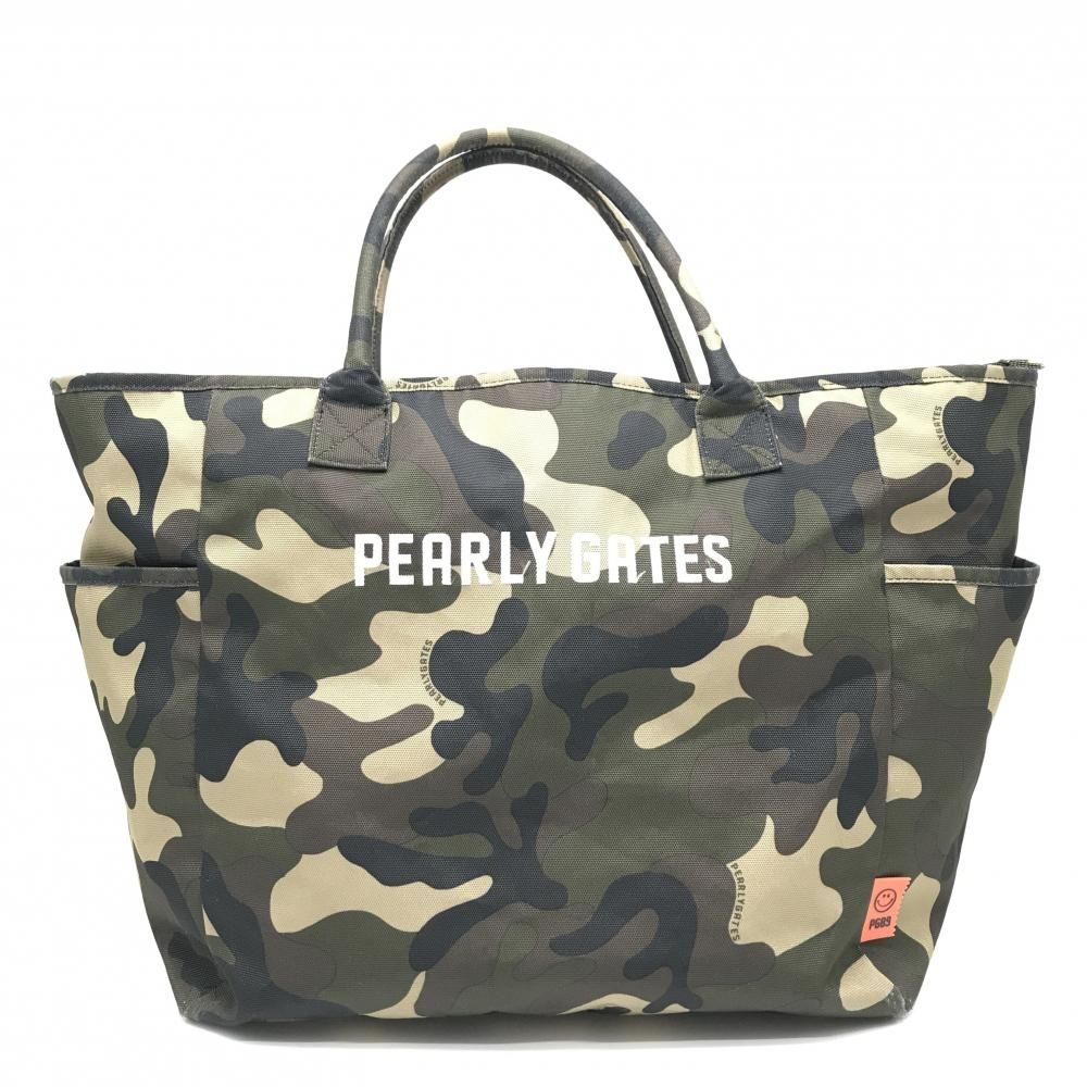 パーリーゲイツ ビッグトートバッグ カーキ×黒 カモフラ 迷彩 ニコ
