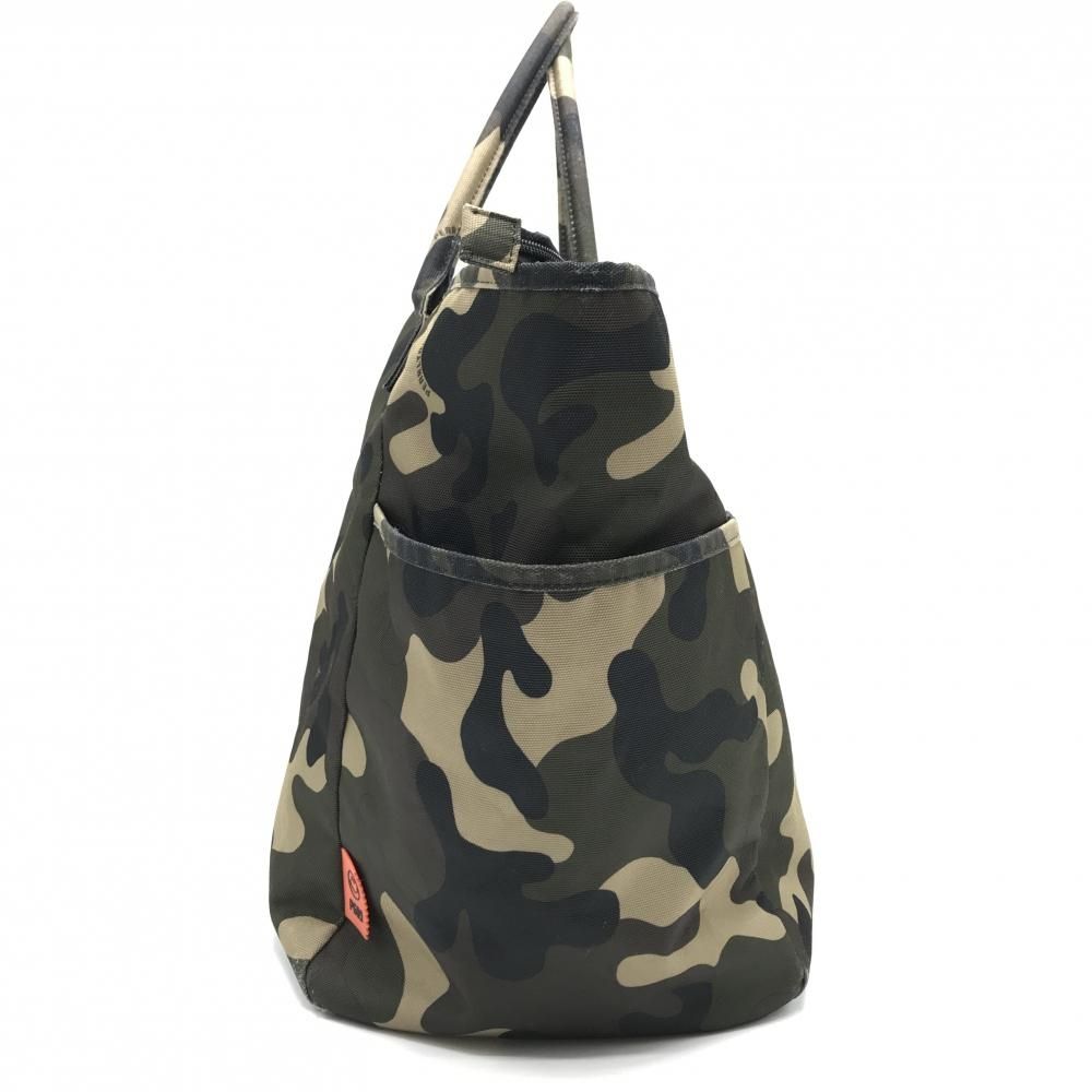 パーリーゲイツ ビッグトートバッグ カーキ×黒 カモフラ 迷彩 ニコ