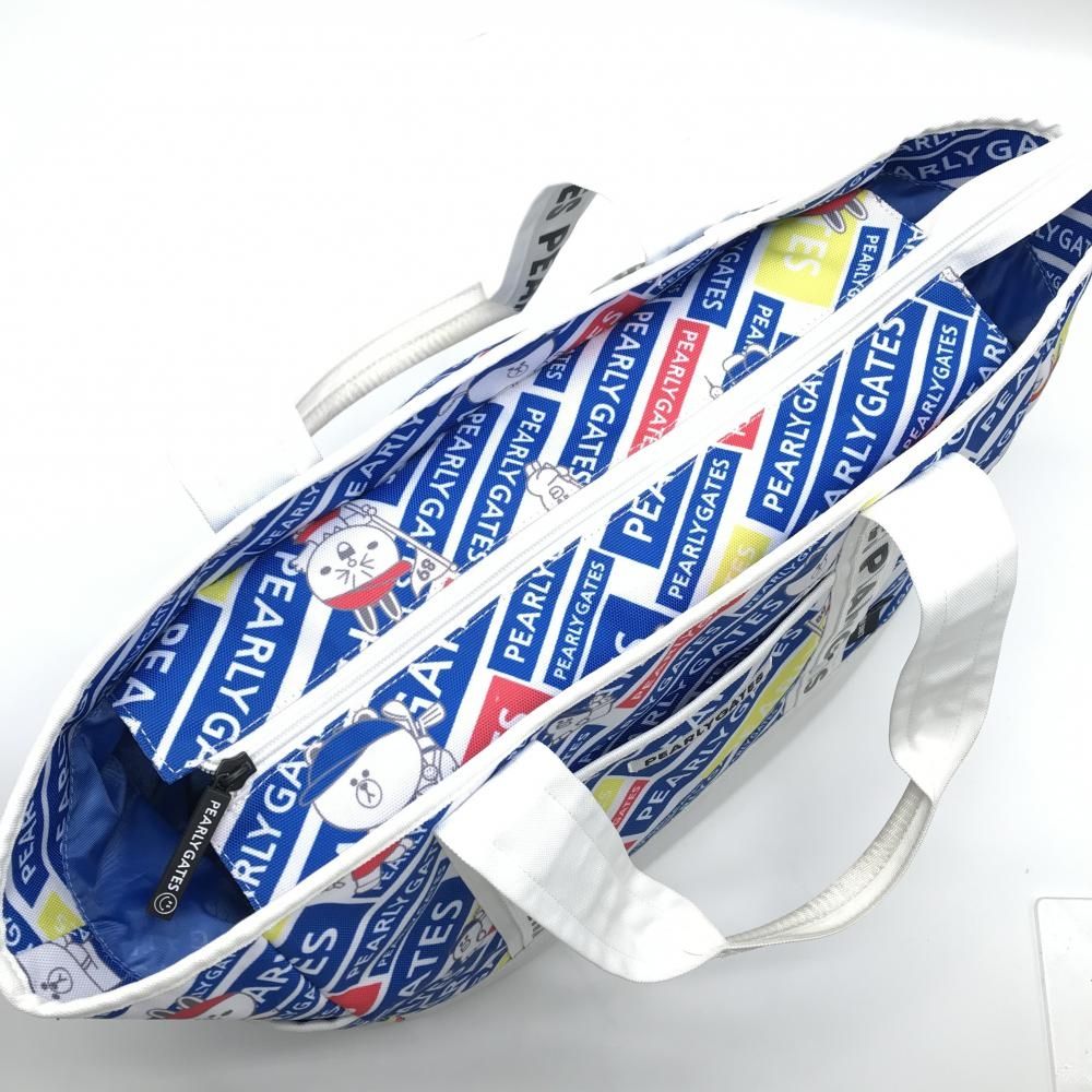 【美品】パーリーゲイツ　エナメル　ロッカーバッグ ブルー/ホワイト ギ*ス様 【美品】パーリーゲイツ エナメル ロッカーバッグ ブルー