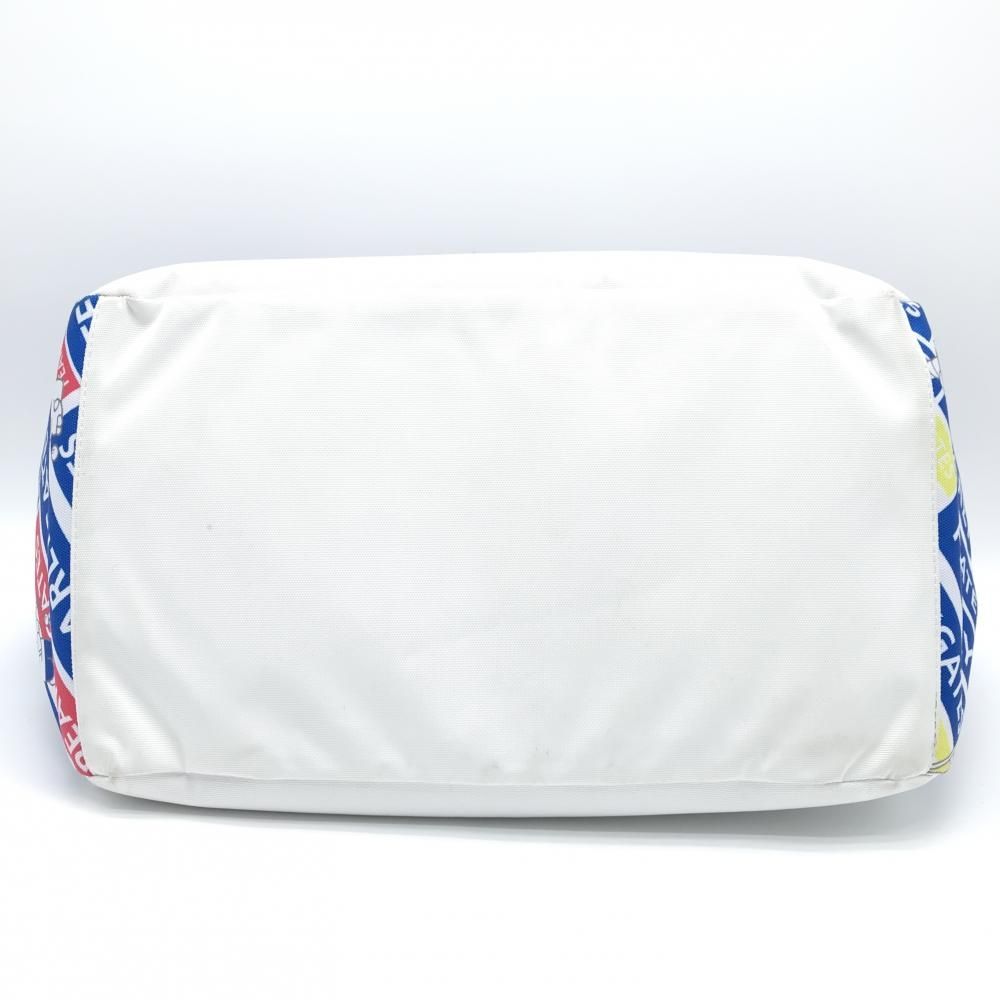 美品】パーリーゲイツ×LINE FRIENDS ロッカーバッグ 白×ブルー ロゴ総