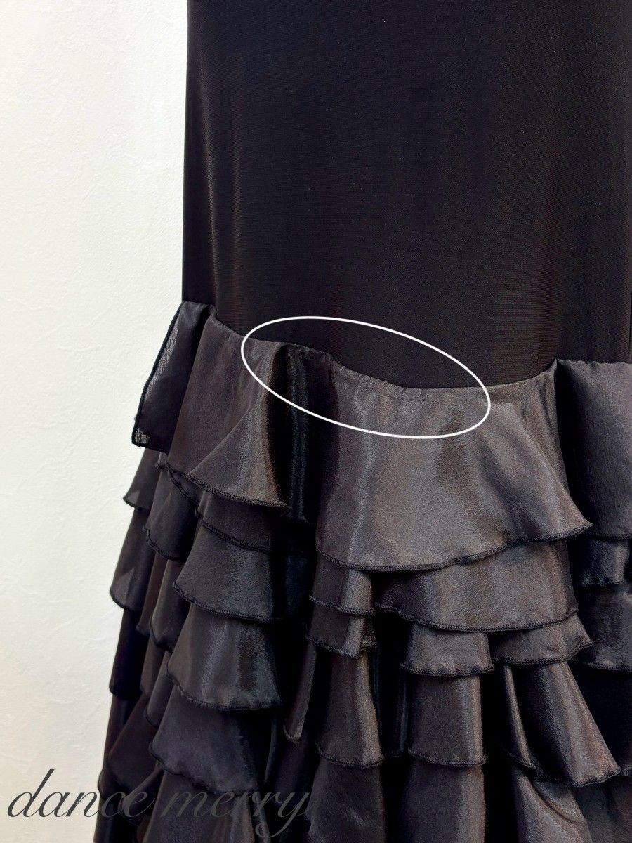  フラメンコ ファルダ 社交ダンス スカート タンゴ 黒 3973 スカート フラメンコ