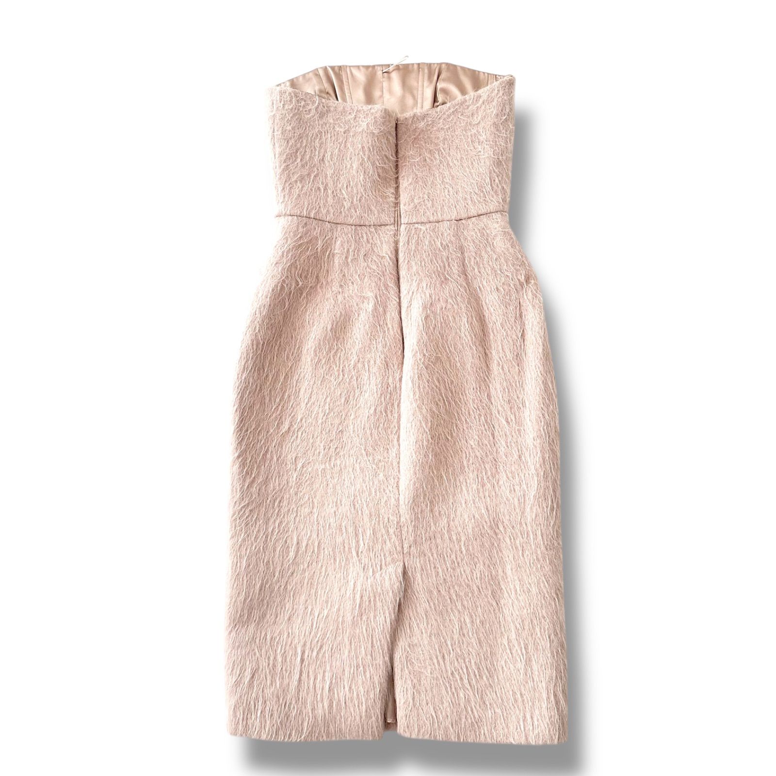 美品 MAX MARA 白タグ ベアワンピース シャギードレス ピンク 38 M