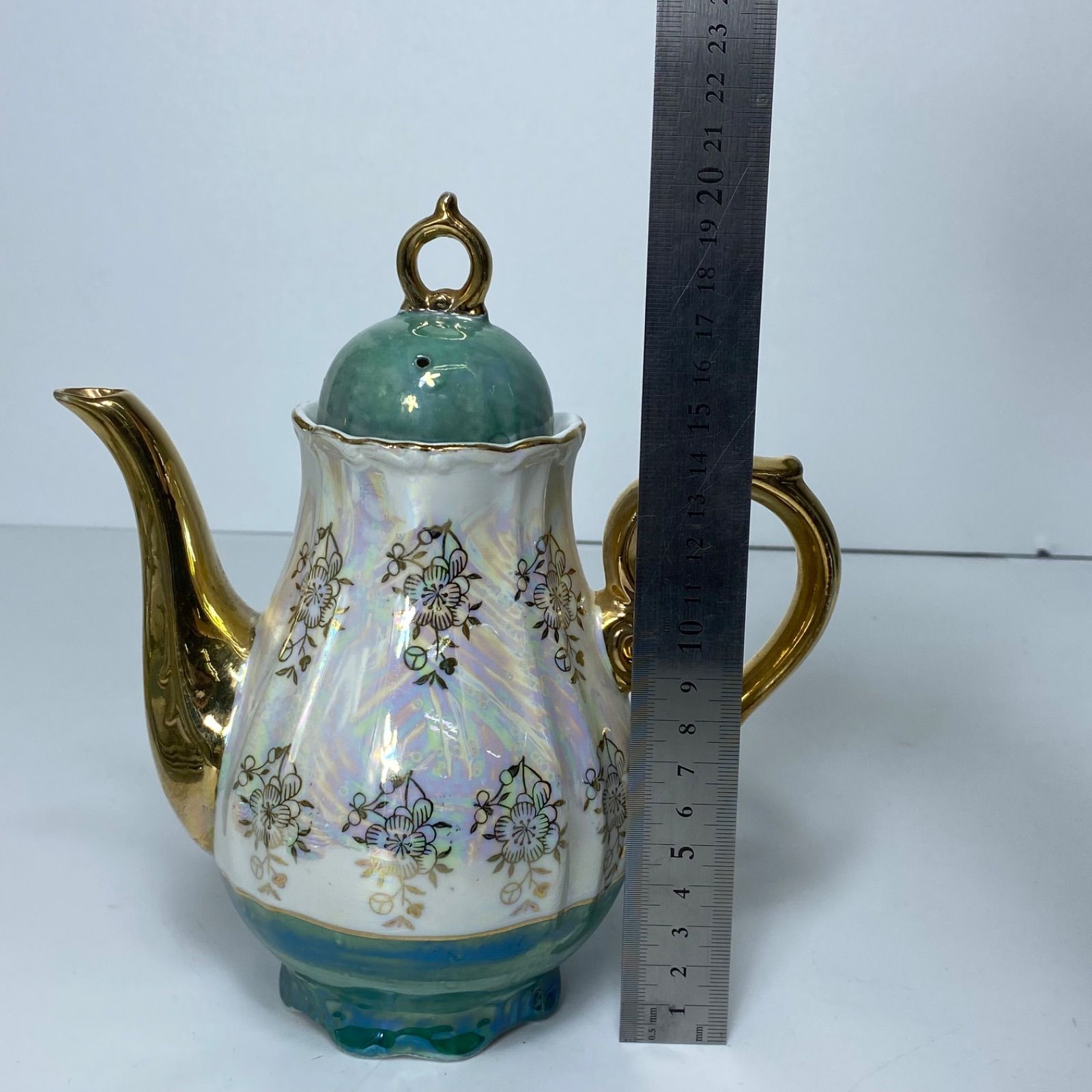オーロラ彩 金彩 コーヒーカップ＆ソーサー 5客＋ポット シュガー 
