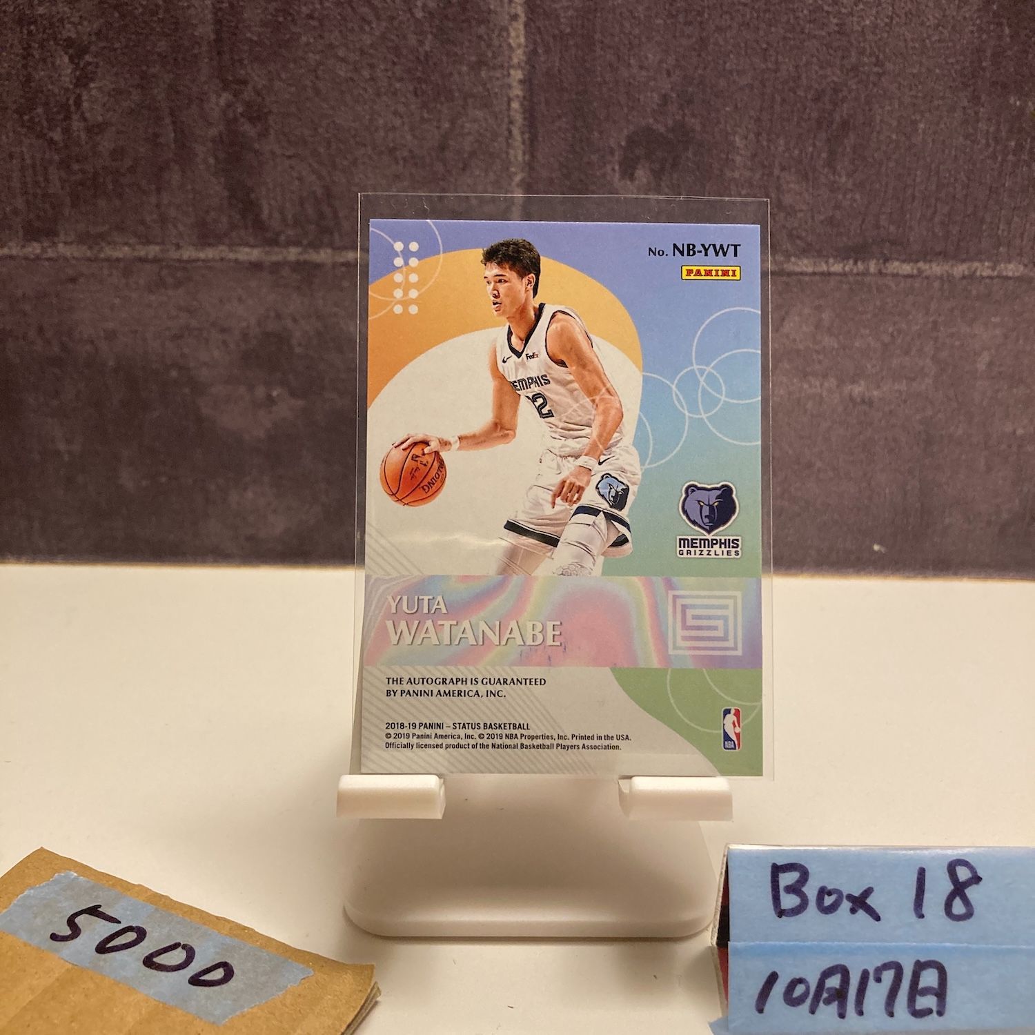 渡邊雄太 ルーキー直筆サイン＋パッチ 2018-19 PANINI IMMACULATE