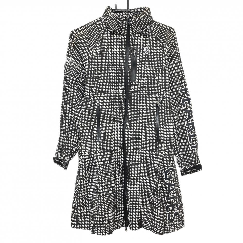 パーリーゲイツ 2 WAYレインワンピース 黒 白 グレンチェック 袖着脱可 レディース 0 S ゴルフウェア PEARLY GATES