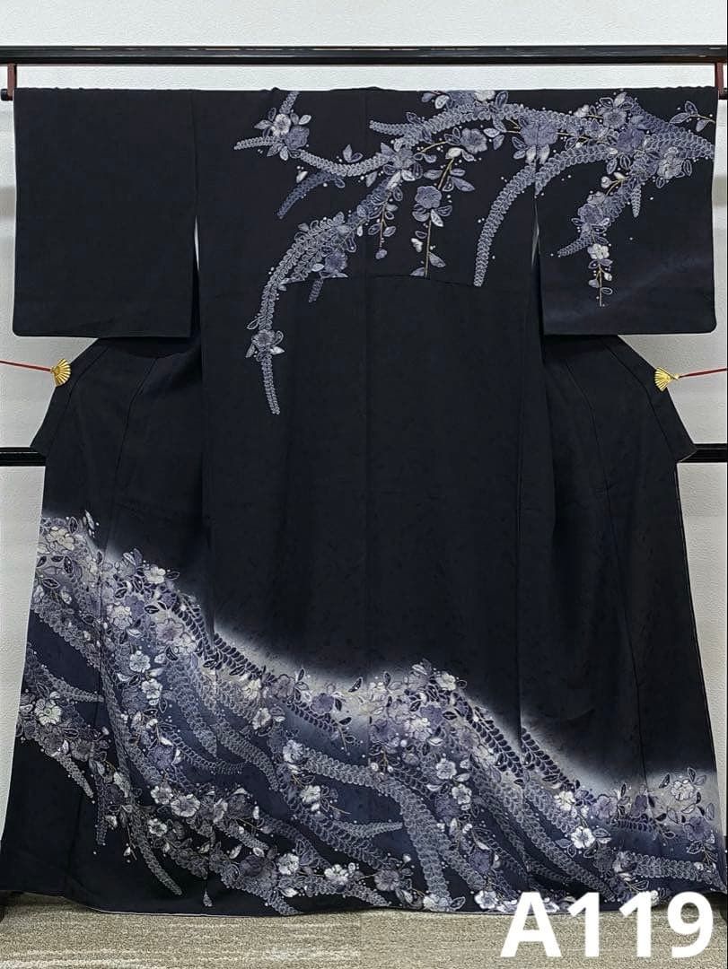 訪問着 辻ヶ花 金彩 紋意匠 正絹 ゆったりめ ガード加工済 A119 - メルカリ