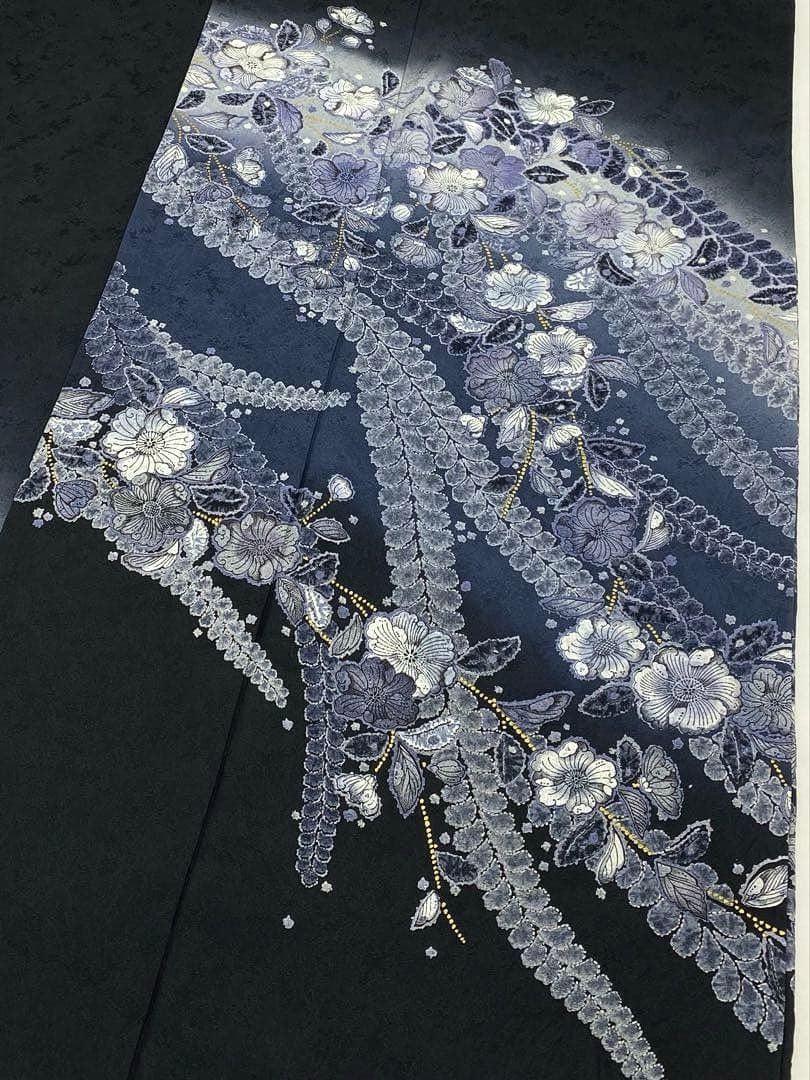 訪問着 辻ヶ花 金彩 紋意匠 正絹 ゆったりめ ガード加工済 A119 - メルカリ