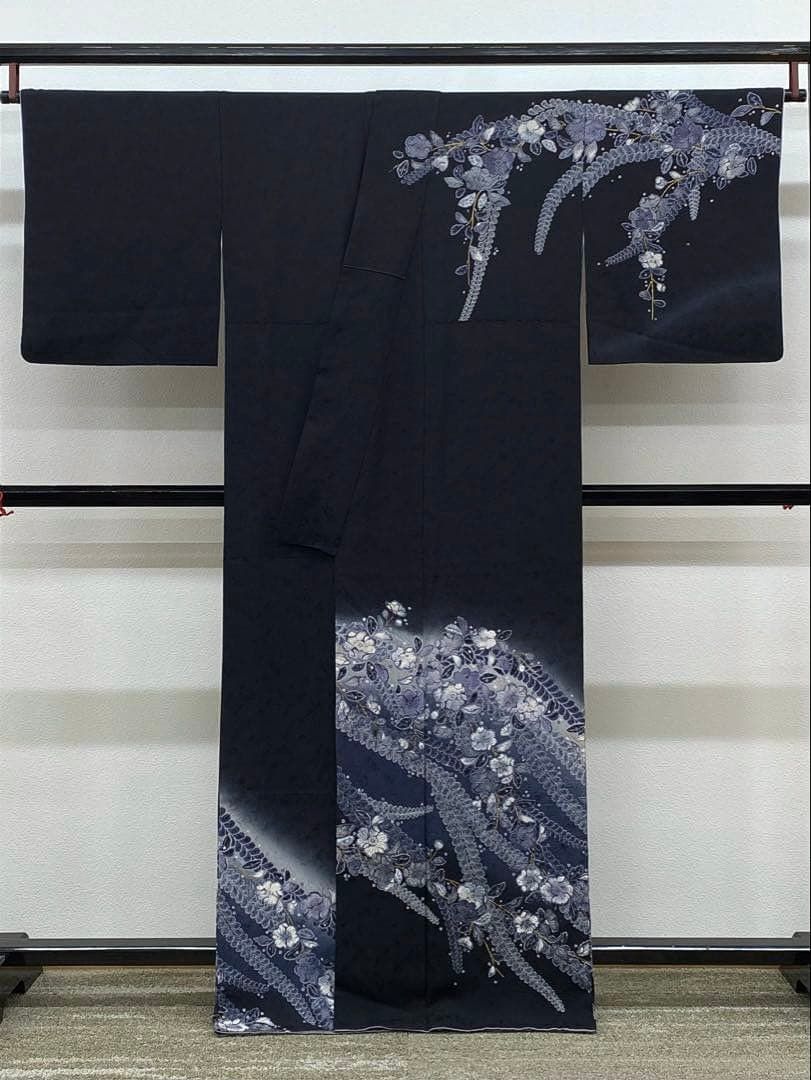 訪問着 辻ヶ花 金彩 紋意匠 正絹 ゆったりめ ガード加工済 A119 - メルカリ