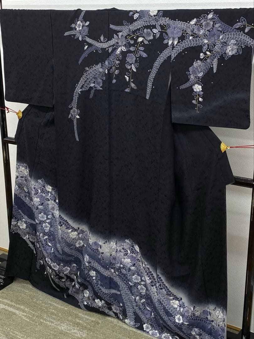 訪問着 辻ヶ花 金彩 紋意匠 正絹 ゆったりめ ガード加工済 A119 - メルカリ