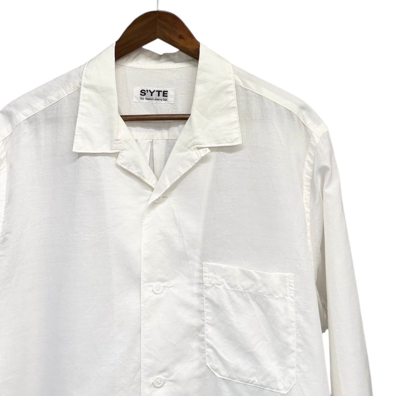 S'YTE サイト ヨウジヤマモト オープンカラーシャツ 切り替えドット 綿 S'YTE by yohji yamamoto サイト ヨウジヤマモト COTTON SILK LOAN