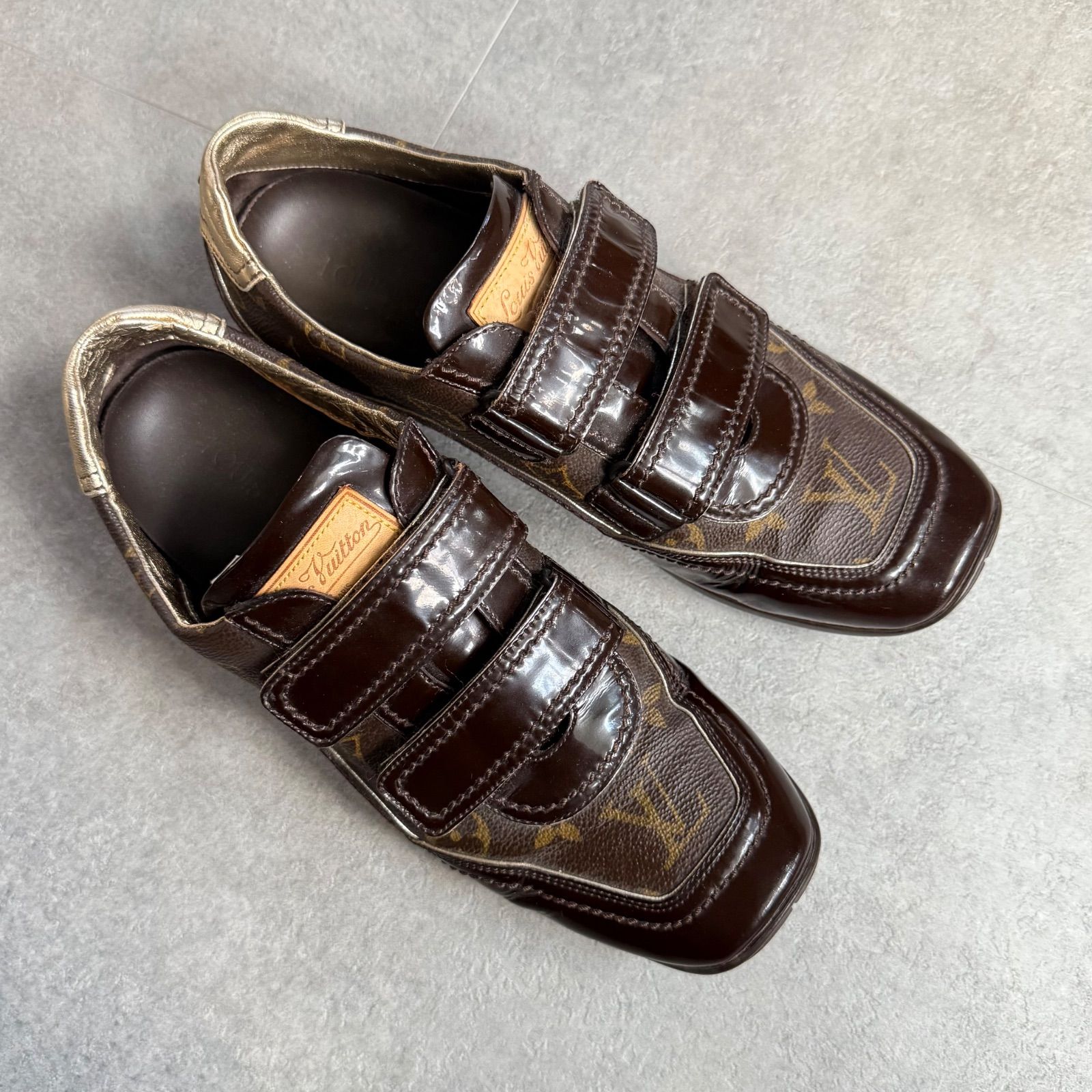 LOUIS VUITTON ルイヴィトン モノグラム レザー スニーカー レザー pvc