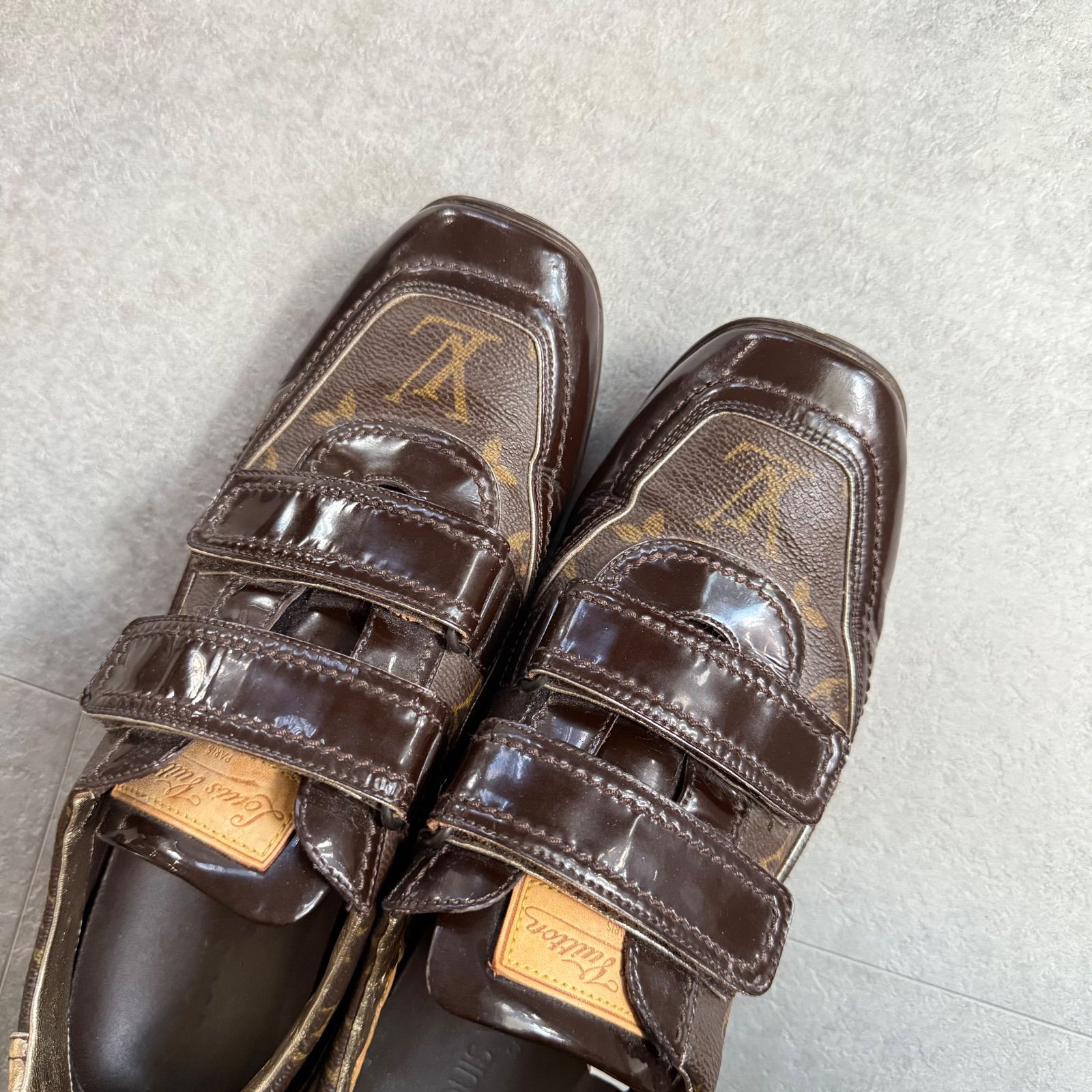 LOUIS VUITTON ルイヴィトン モノグラム レザー スニーカー レザー pvc
