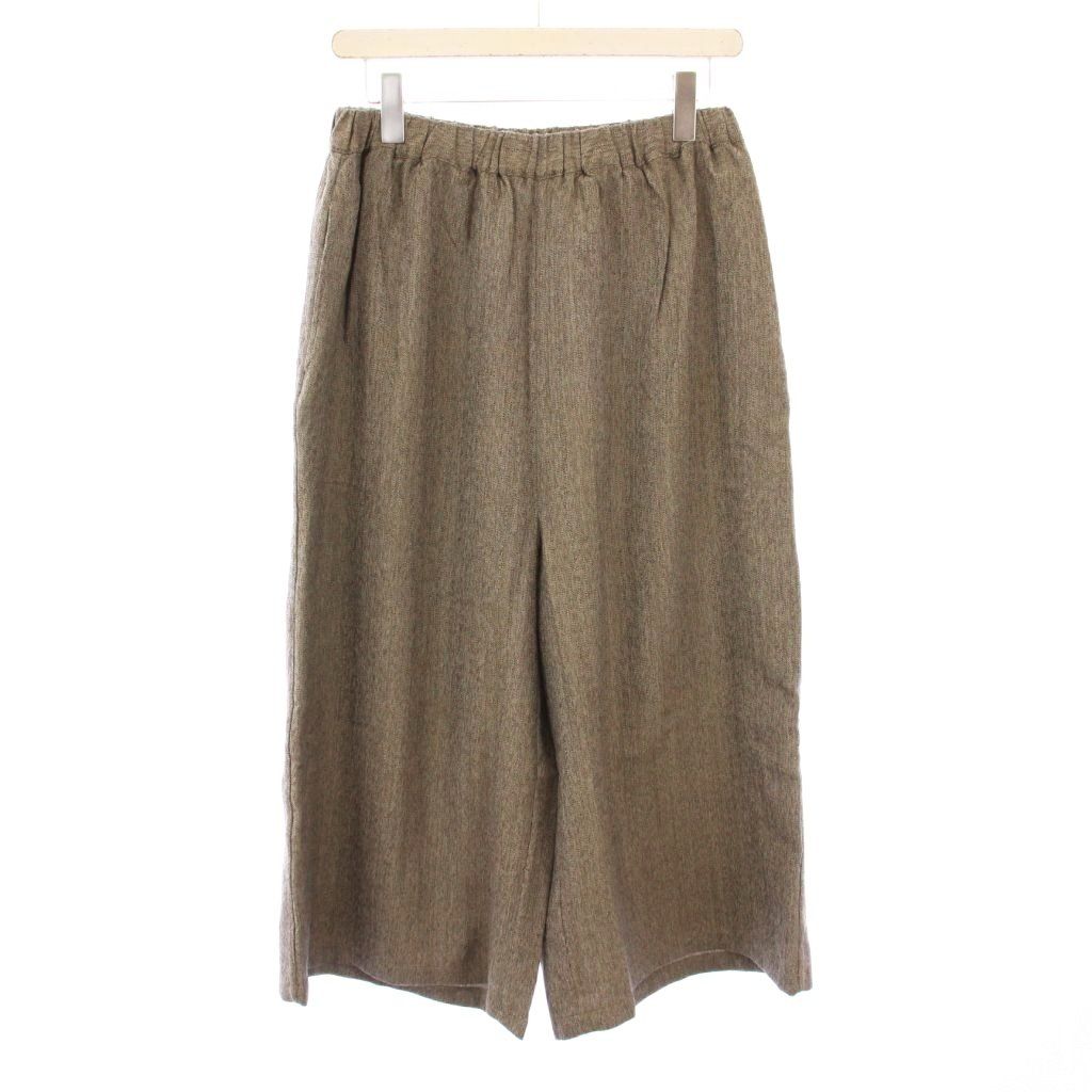 メゾンドソイル maison de soil ワイドパンツ イージー ウエストゴム ワン 無地 1 茶 ブラウン BB