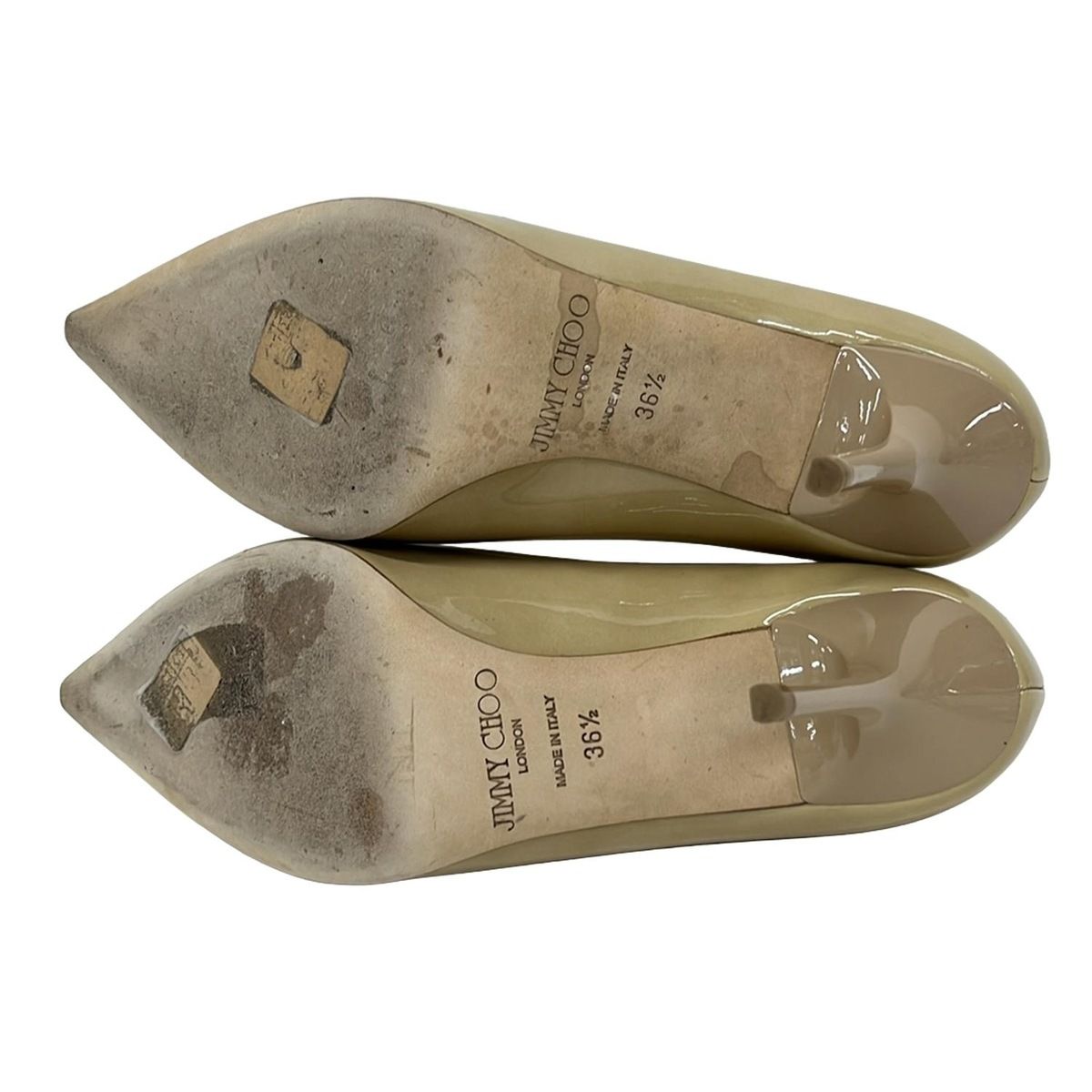 【美品】JIMMY CHOO　パンプス　ベージュ　39 ジミーチュウ JIMMY CHOO（ジミーチュウ） パンプス 本革 スクエアトゥ ヘビ革