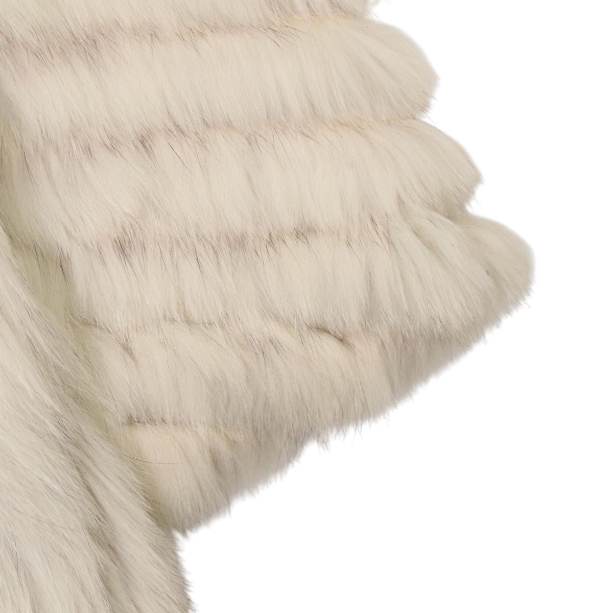 極美品 サガフォックス ファー リアルファーコート 本毛皮 レディース フリ 高級】SAGA FOX サガフォックス ホワイト フォックスファー リアル