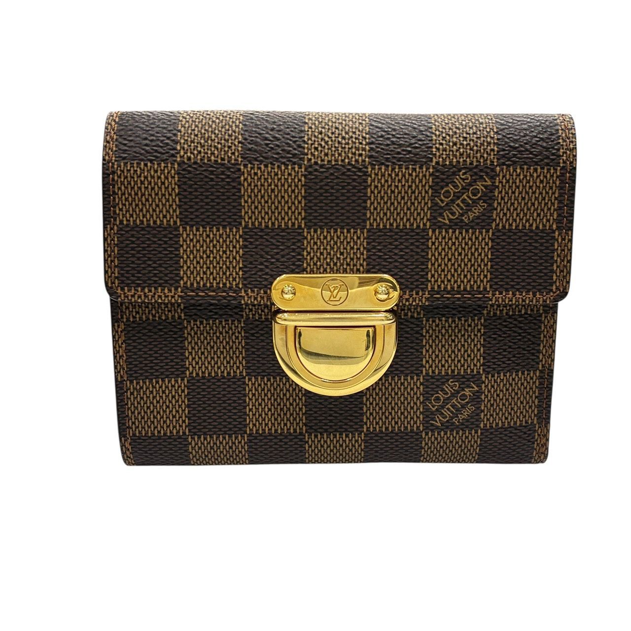 LOUIS VUITTON ルイ ヴィトン ダミエ ポルトフォイユ コアラ コンパクトウォレット 3つ折り 三つ折り ミニ財布 キャンバス ブラウン茶 N 60005 レディース ♯