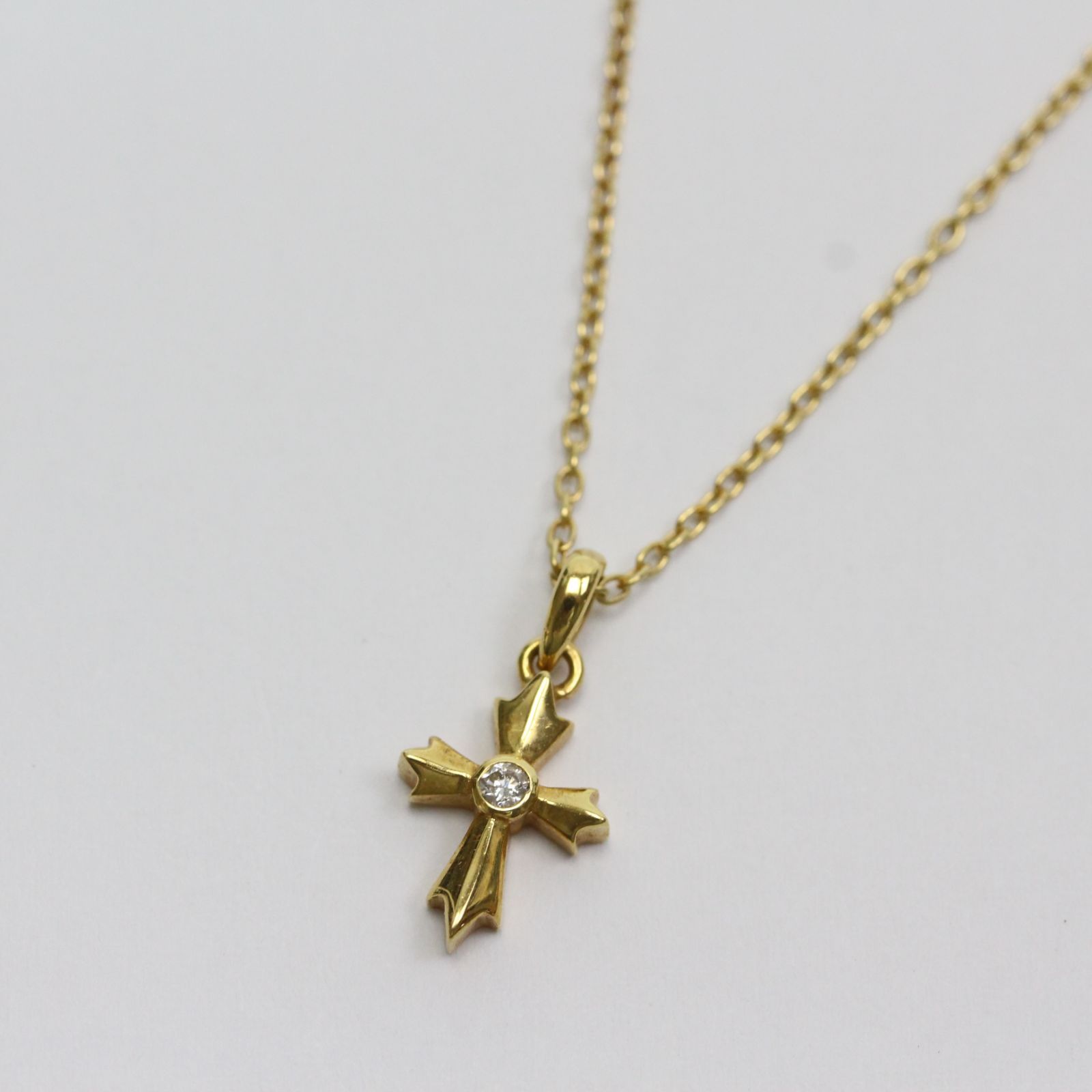 T1266)JUSTIN DAVIS ジャスティンデイビス K18 ダイヤ(0.03ct) クロス 