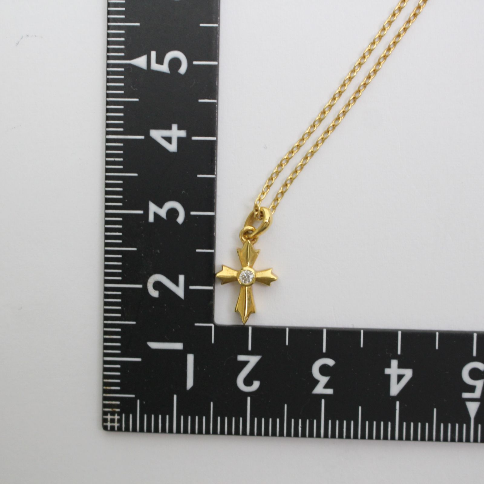 T1266)JUSTIN DAVIS ジャスティンデイビス K18 ダイヤ(0.03ct) クロス 