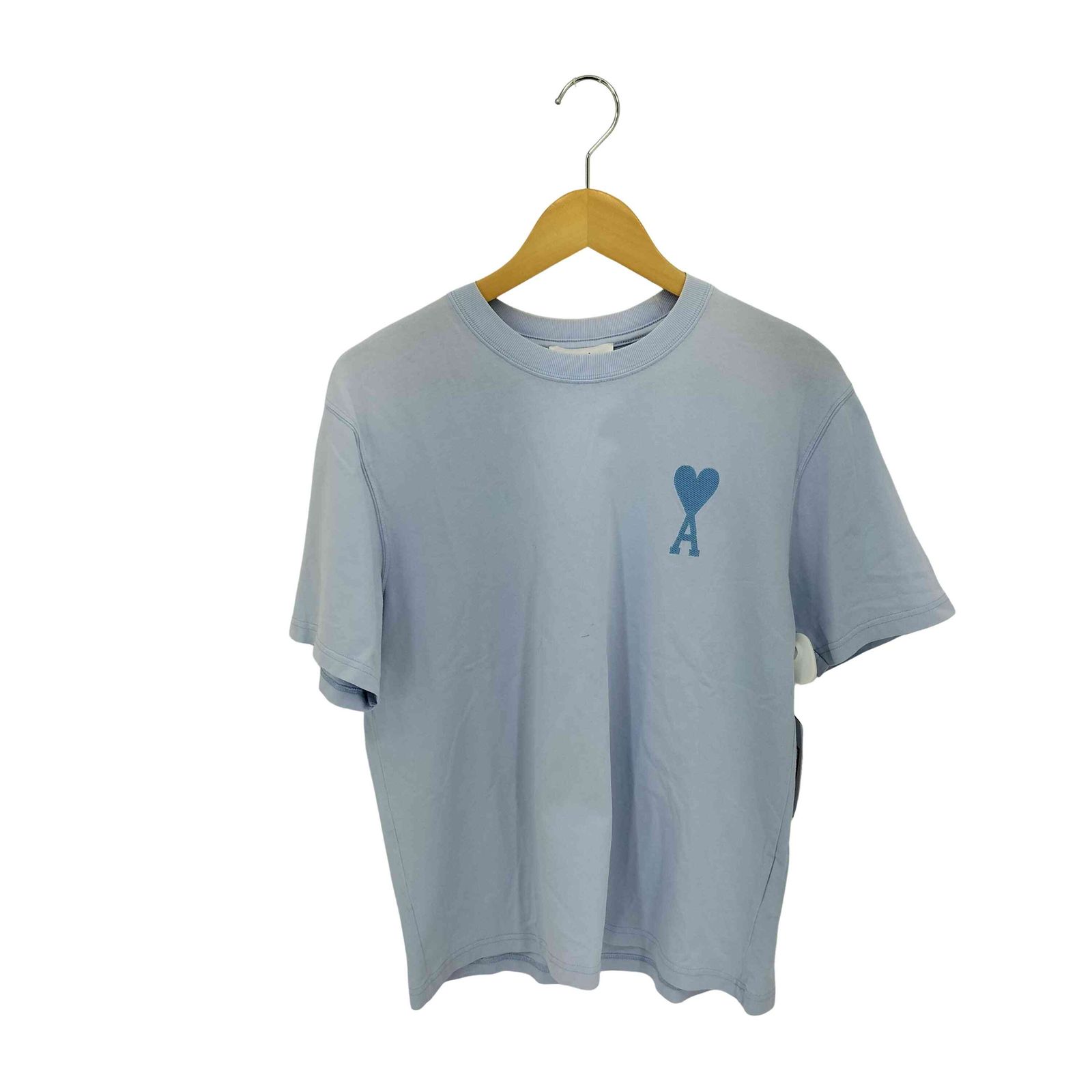 AMI ALEXANDRE MATTIUSSI(アミアレクサンドルマテュッシ) ワンポイントロゴ刺繍 クルーネック半袖Tシャツ カットソー レディース  S【中古】【ブランド古着バズストア】 アミアレクサンドルマテュッシ AMI ALEXANDRE MATTIUSSI ワンポイント