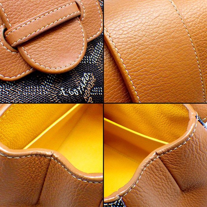  ゴヤール GOYARD ハンドバッグ サイゴン ミニ ソフトバッグ ブラック キャンバス タン カーフスキン その他 バッグ