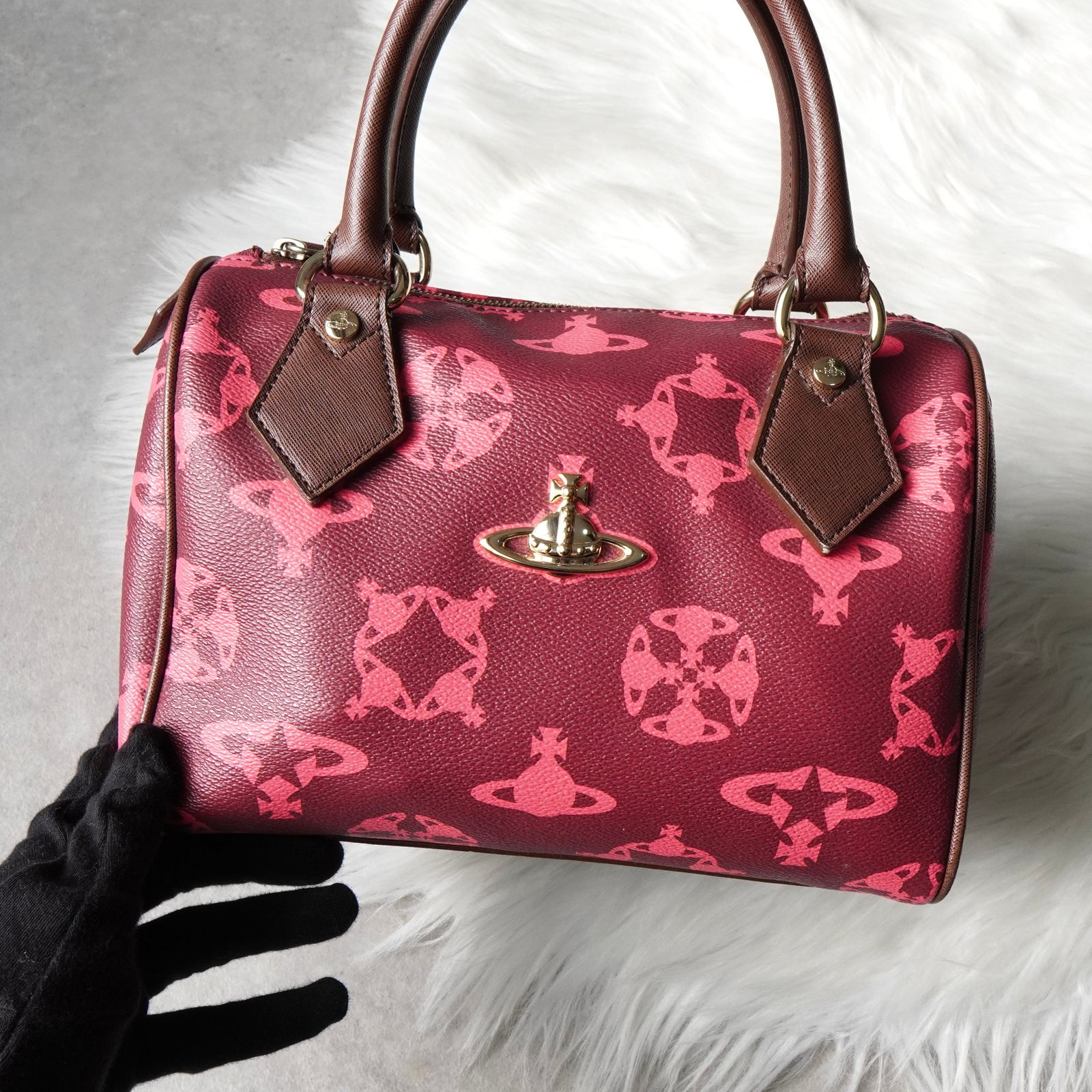 希少✨ ヴィヴィアンウエストウッド ミニボストン ハンドバッグ オーブ ヴィヴィアン ウエストウッド オーブ ミニボストンバッグ ハンドバッグ