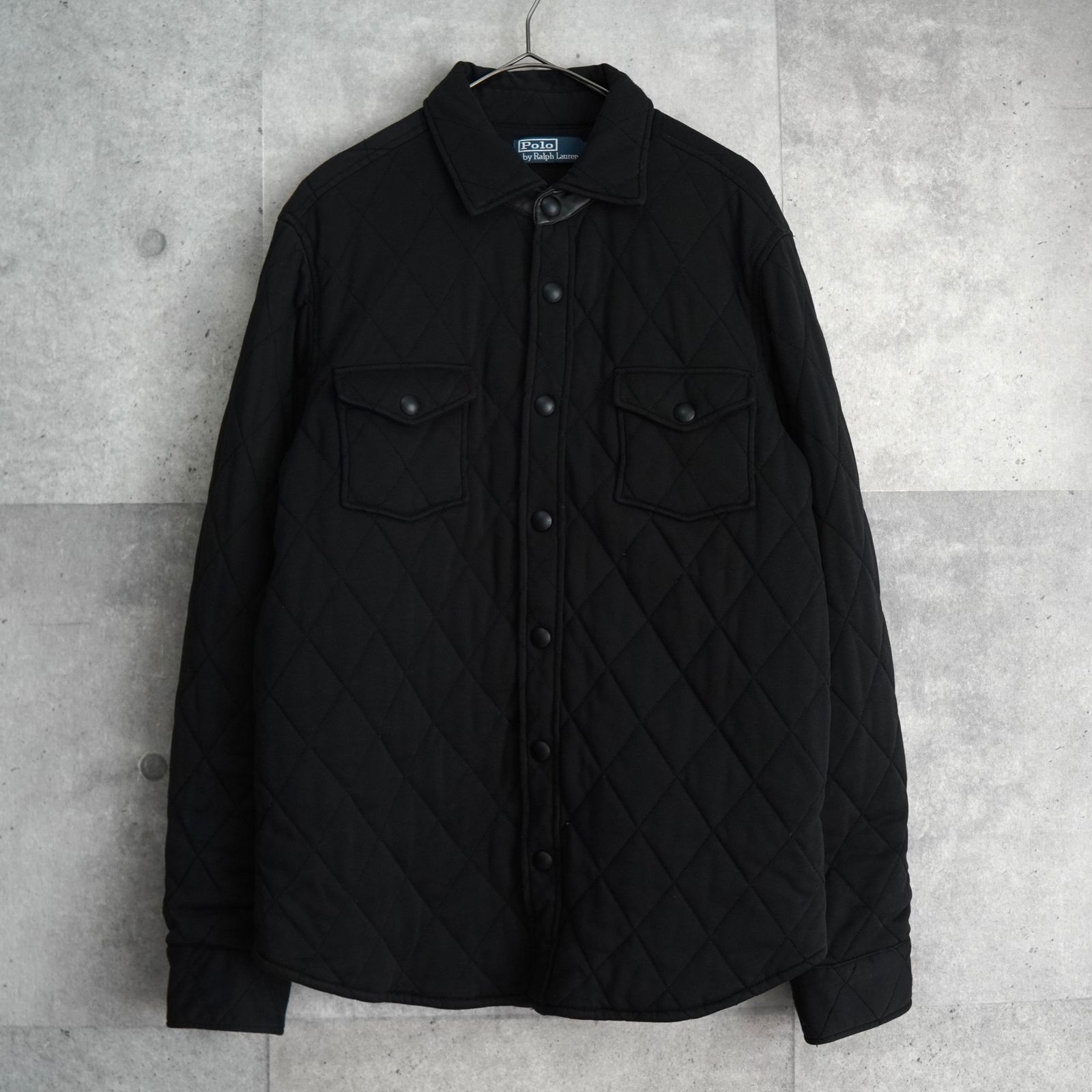 ポロ ラルフローレン コットン キルティングジャケット ブラック メンズ