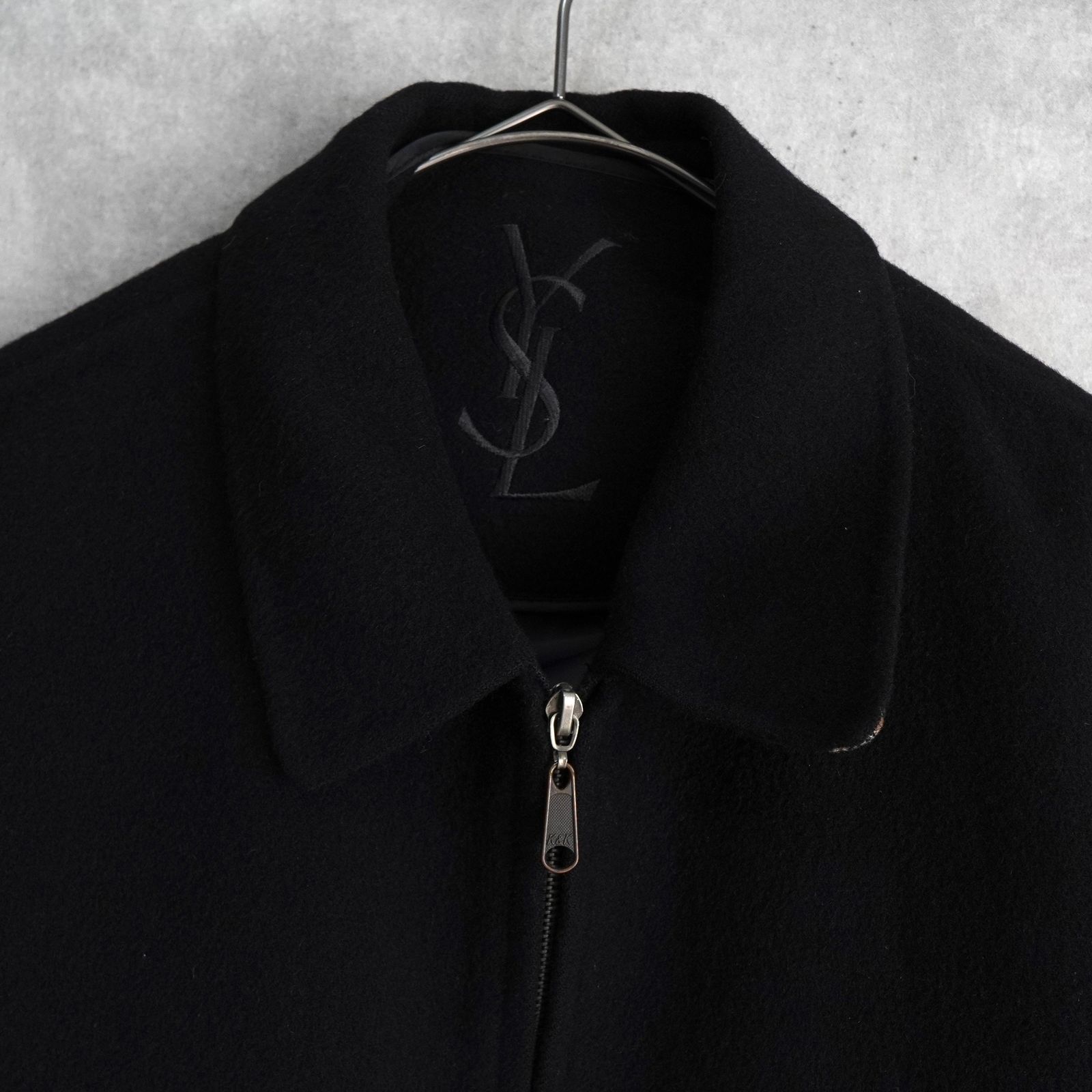 イブサンローラン　イヴサンローラン　ジャケット　ブラック ヴィンテージ イヴ サンローラン ヴィンテージ YSLロゴ ウールジャケット ブラック