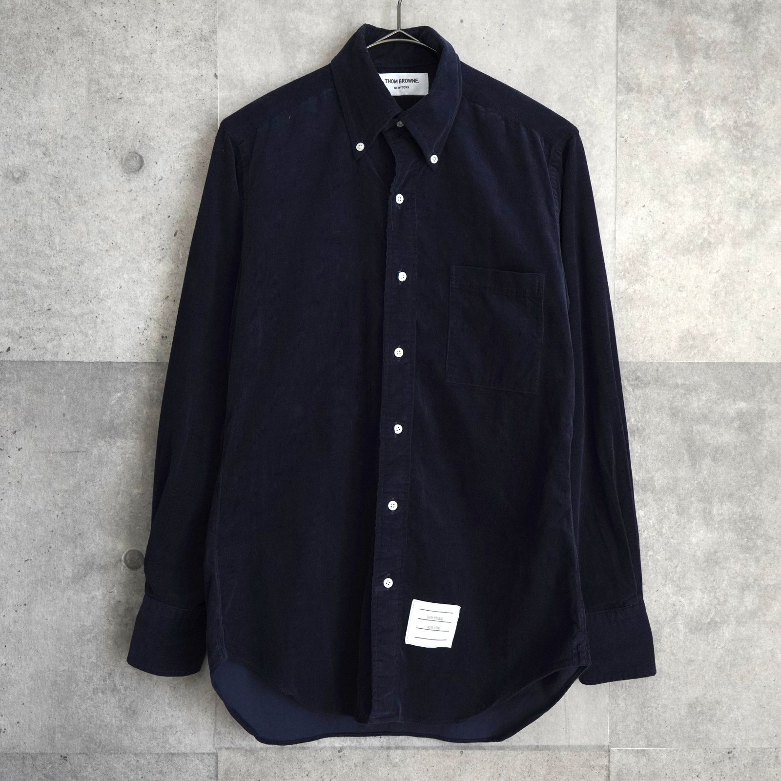 トムブラウン コーデュロイ 長袖シャツ ネイビー メンズ