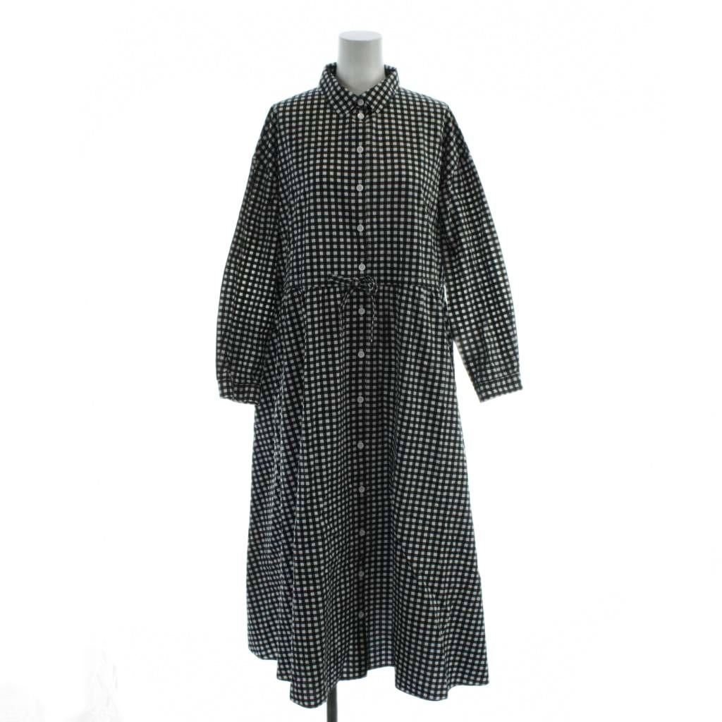 トゥービーバイアニエスベー To b. by agnes ギンガムチェック ワンピース 38 白 ホワイト 黒 ブラック |AB OS