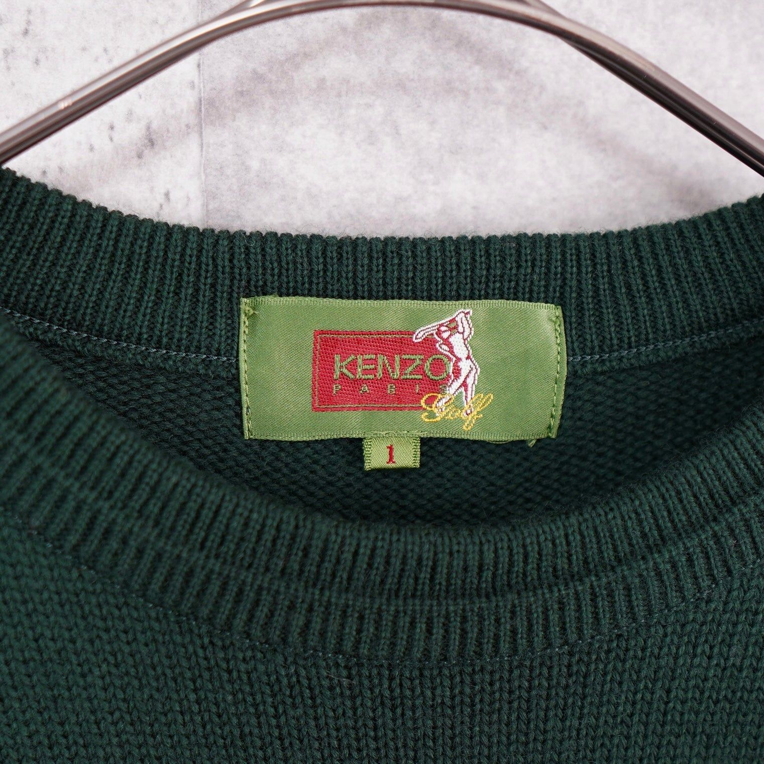 KENZO GOLF ケンゾー ゴルフ ニット セーター ロゴ 刺繍 ウール 4 KENZO - ケンゾー KENZO ゴルフ GOLF ニット セーター 長袖 4の通販 by