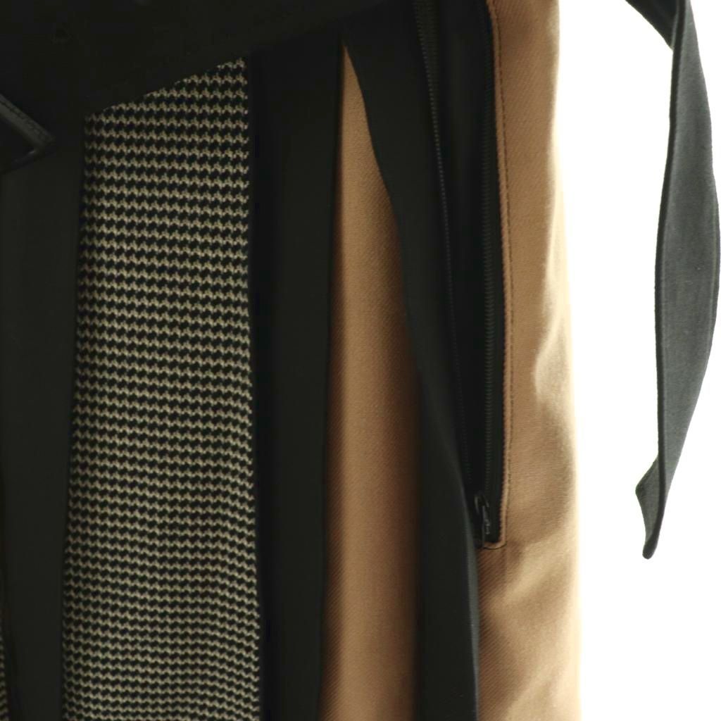 アドーア ADORE パッチワークストライプベルト付きスカート プリーツ