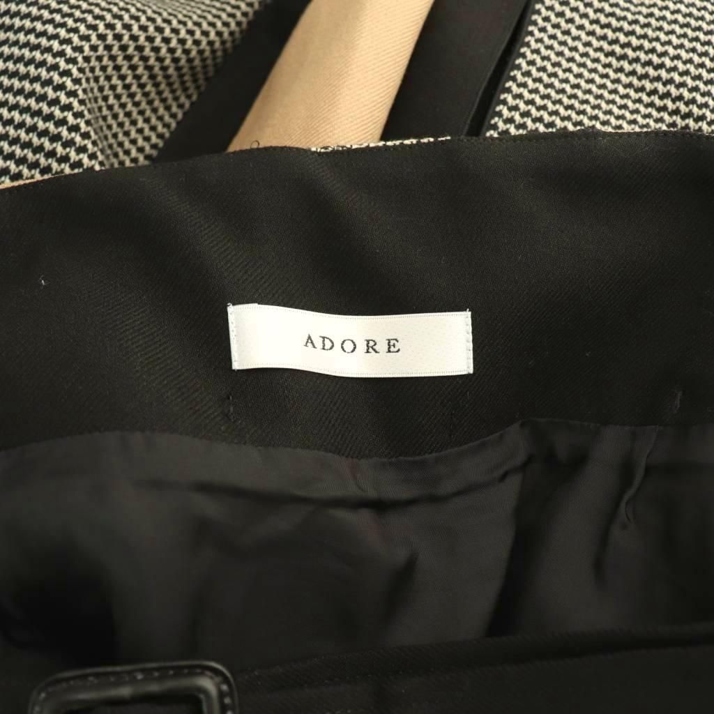 アドーア ADORE パッチワークストライプベルト付きスカート プリーツ