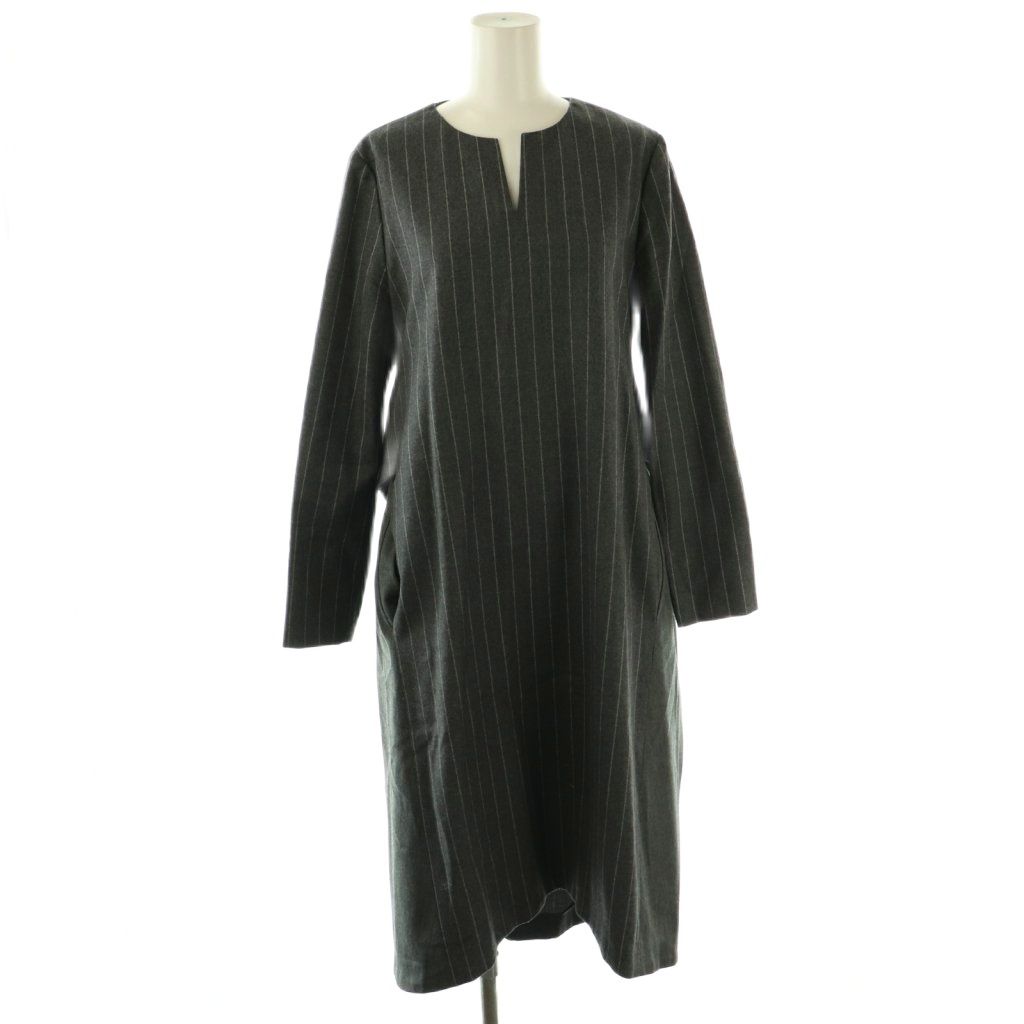 ADORE/アドーア/クールストライプワンピース/38 アドーア ADORE ストライプ ワンピース ロング 38 グレー /DF □OS