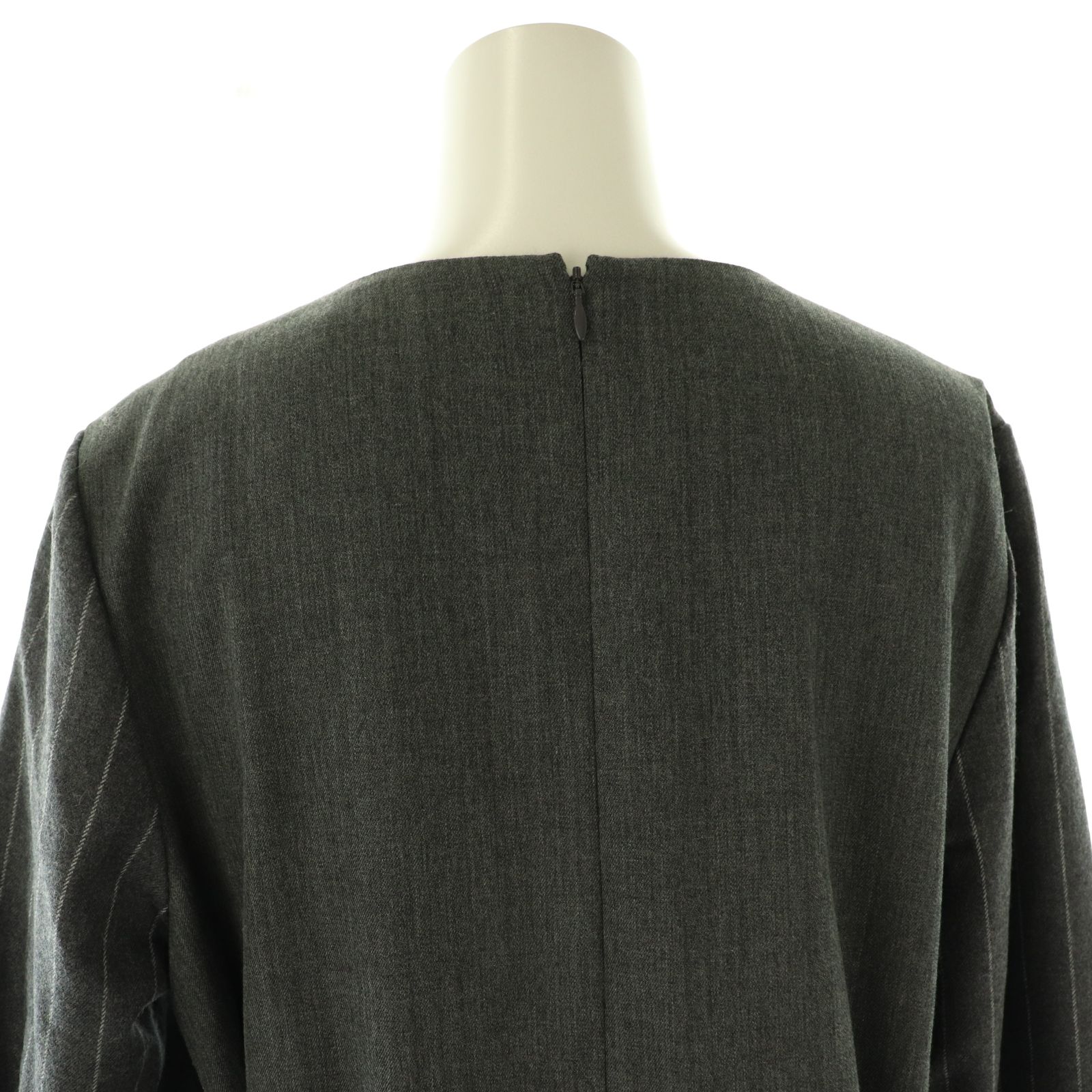 アドーア ADORE ストライプ ワンピース ロング 38 グレー /DF □OS