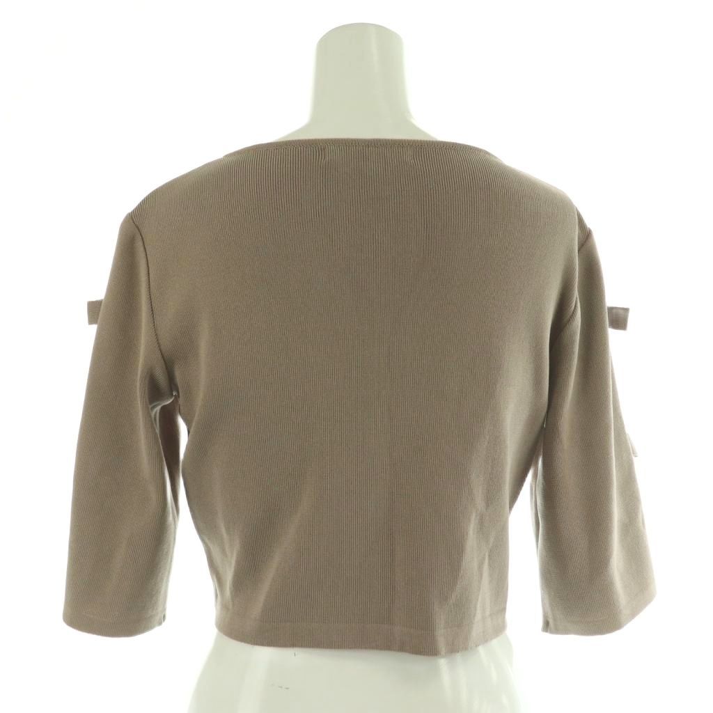 ルネ Rene ベーシック パール リボン カーディガン ニット 五分袖 34