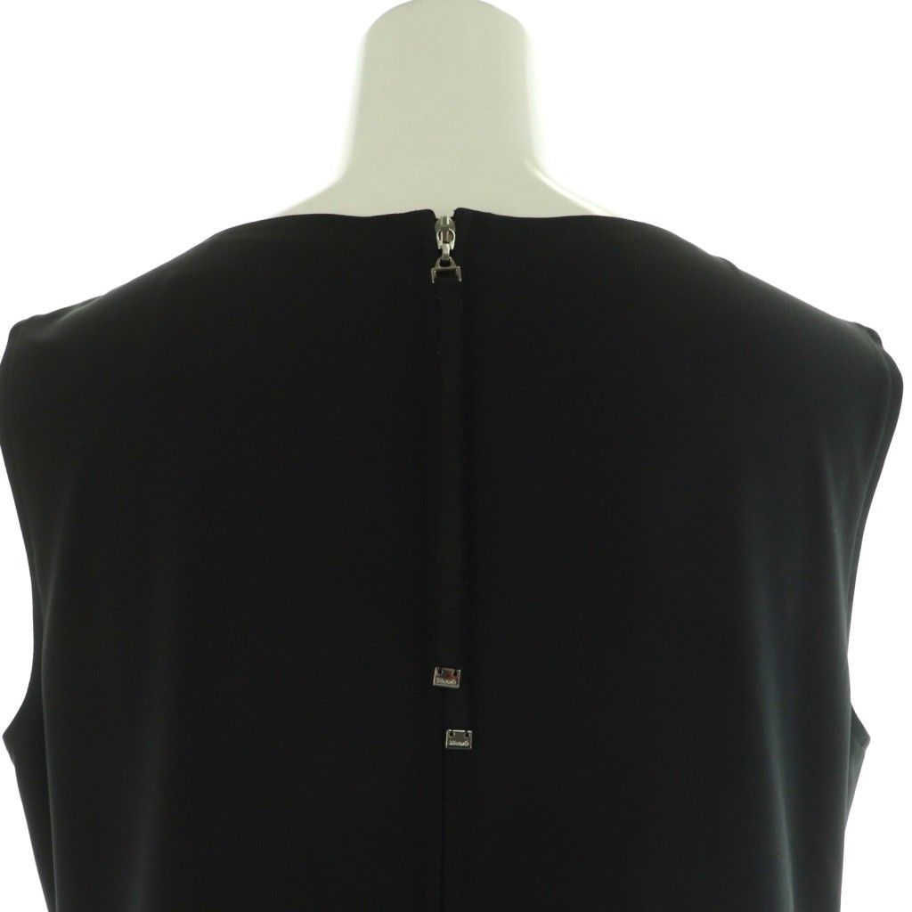  ルネ Rene ベーシック ギンガムチェック 切替 ワンピース ノースリーブ ミモレ ロング 34 黒 白 NR OS 長袖 七分袖 その他