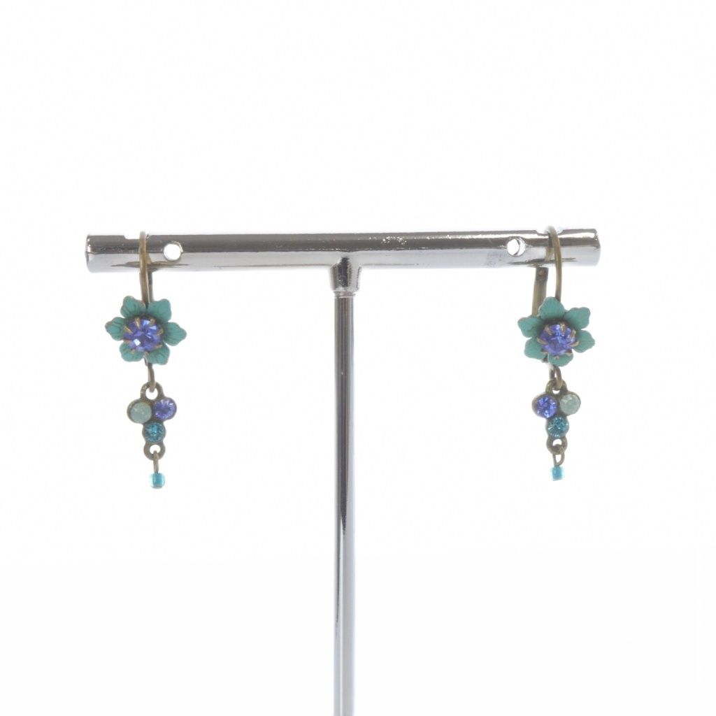 ミハエルネグリン Michal Negrin 花 ピアス ゴールド色 青 - メルカリ