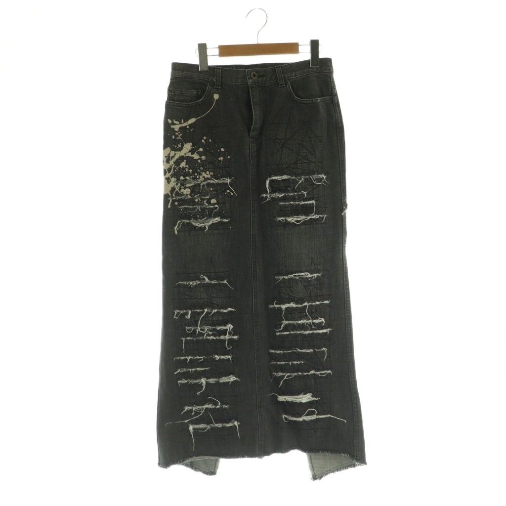 ヒステリックス Hysterics クラッシュデニムロングスカート タイト