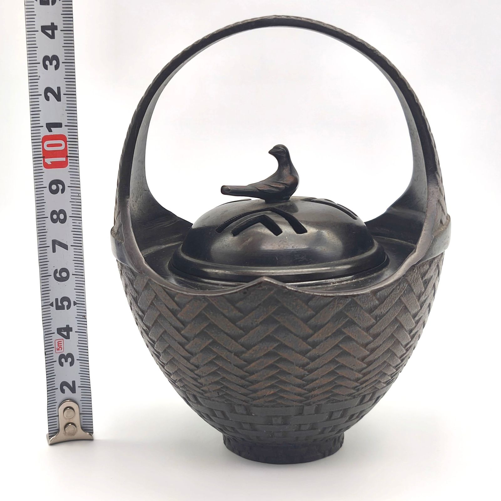 香炉 銅製 魚籠 鳥 No.251123-13 梱包サイズ60