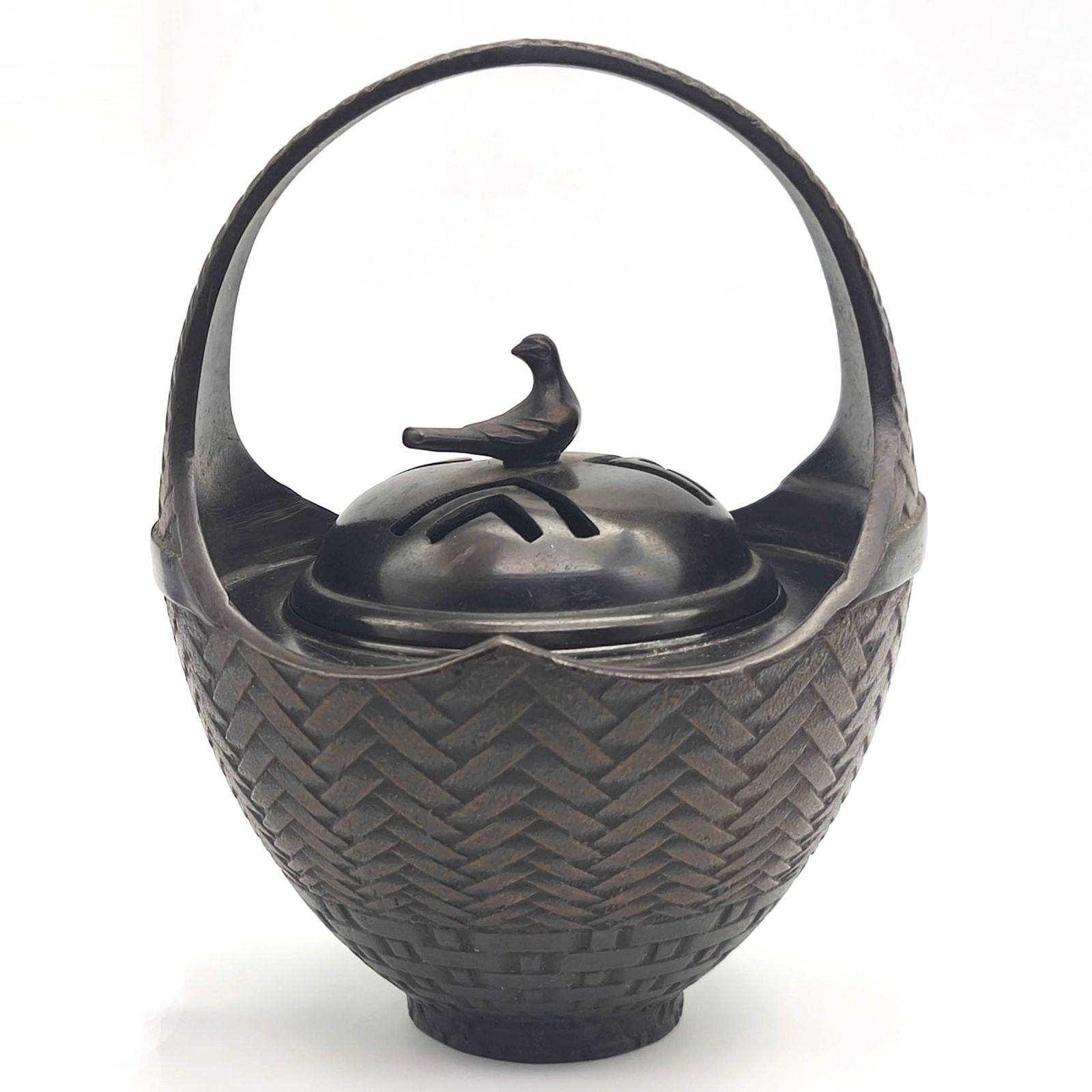 香炉 銅製 魚籠 鳥 No 251123 13 梱包サイズ60