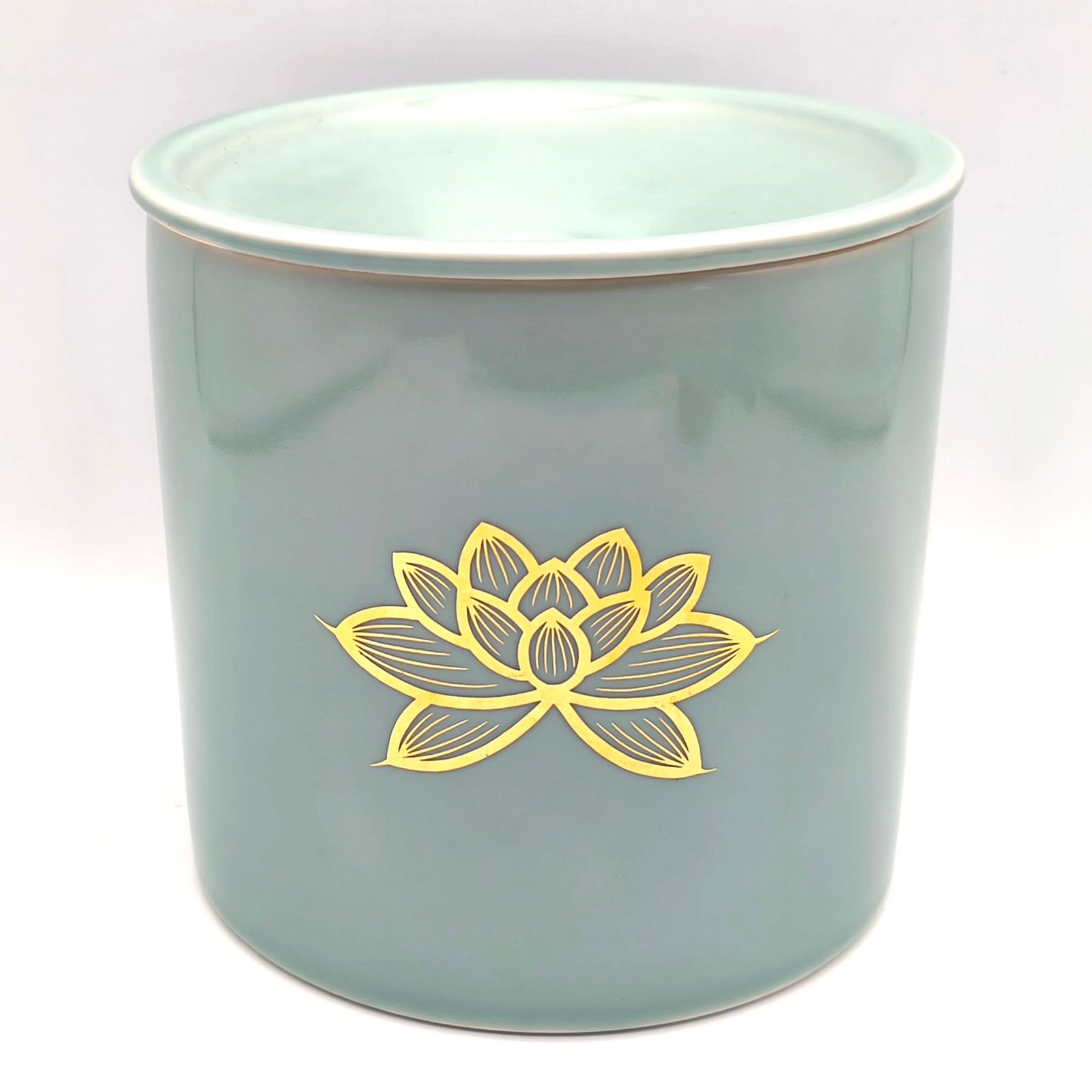 仏具・青磁・金蓮・水差し・水こぼし・湯呑みセット・No.251123-21