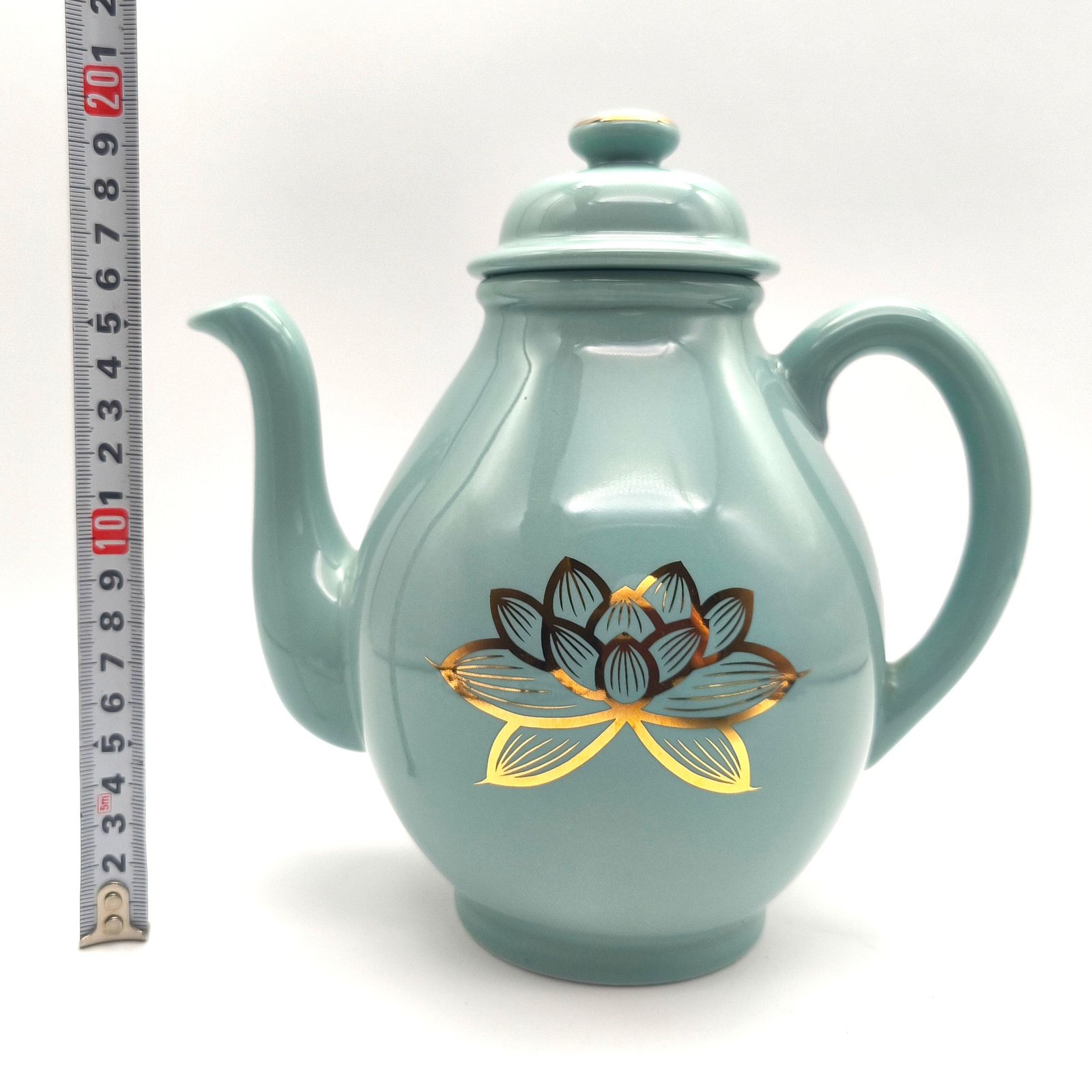 仏具・青磁・金蓮・水差し・水こぼし・湯呑みセット・No.251123-21