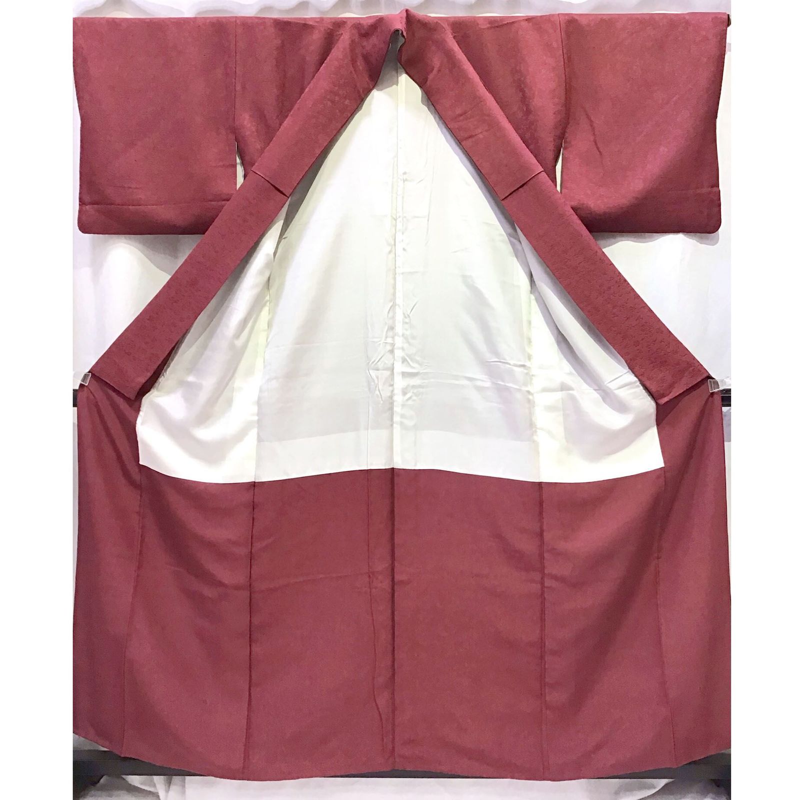 着物 色無地 一つ紋 えんじ系地 No.200701-1774 梱包サイズ80