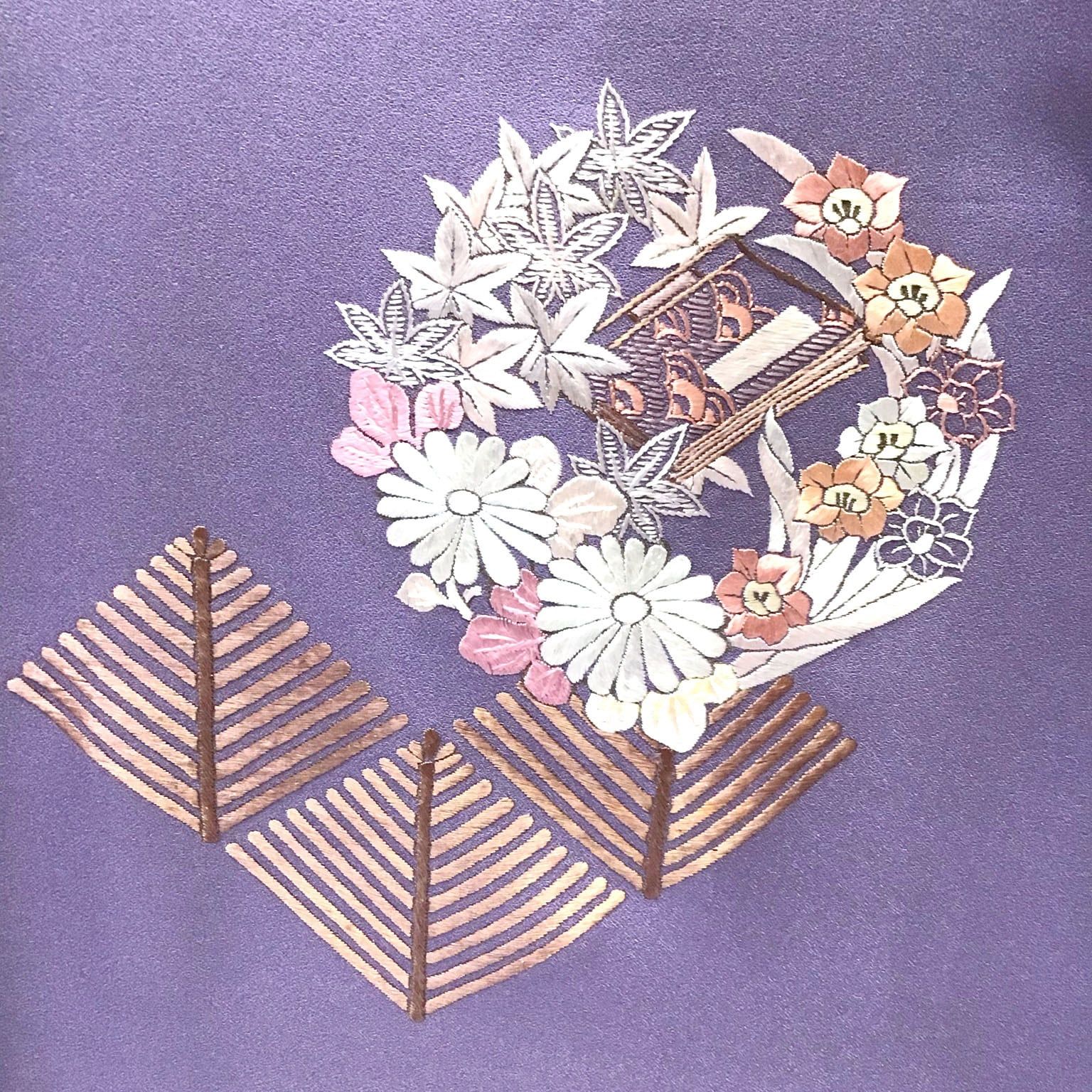 一つ紋 紫系地