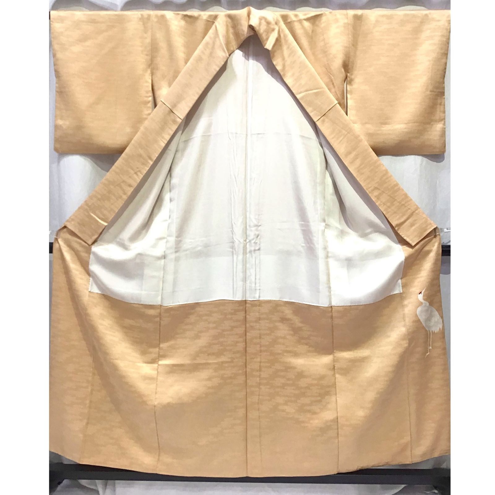 着物 色留袖 一つ紋 鶴 うすオレンジ系地 No.200701-1780 梱包サイズ80