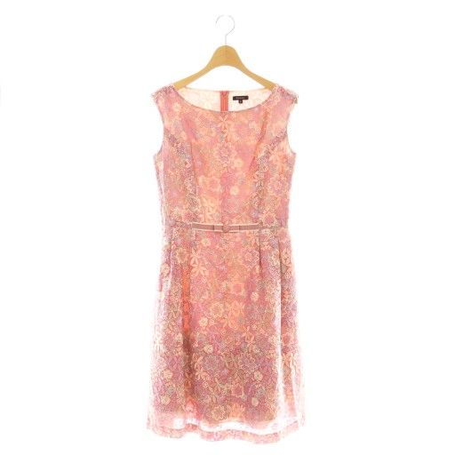 トッカ TOCCA 花柄刺繍 ワンピース ボートネック ノースリーブ 4