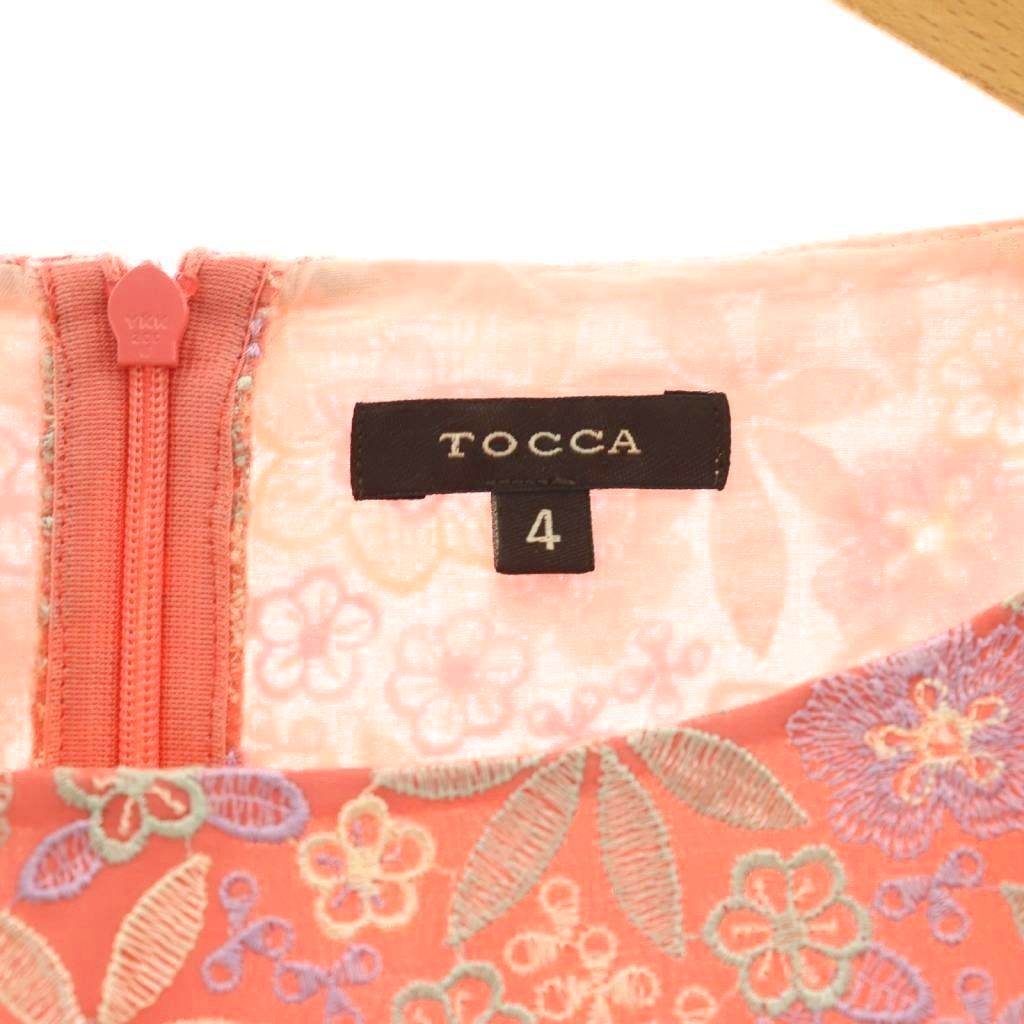 TOCCA 小花刺繍ワンピース　サイズ4 トッカ TOCCA 花柄刺繍 ワンピース ボートネック ノースリーブ 4